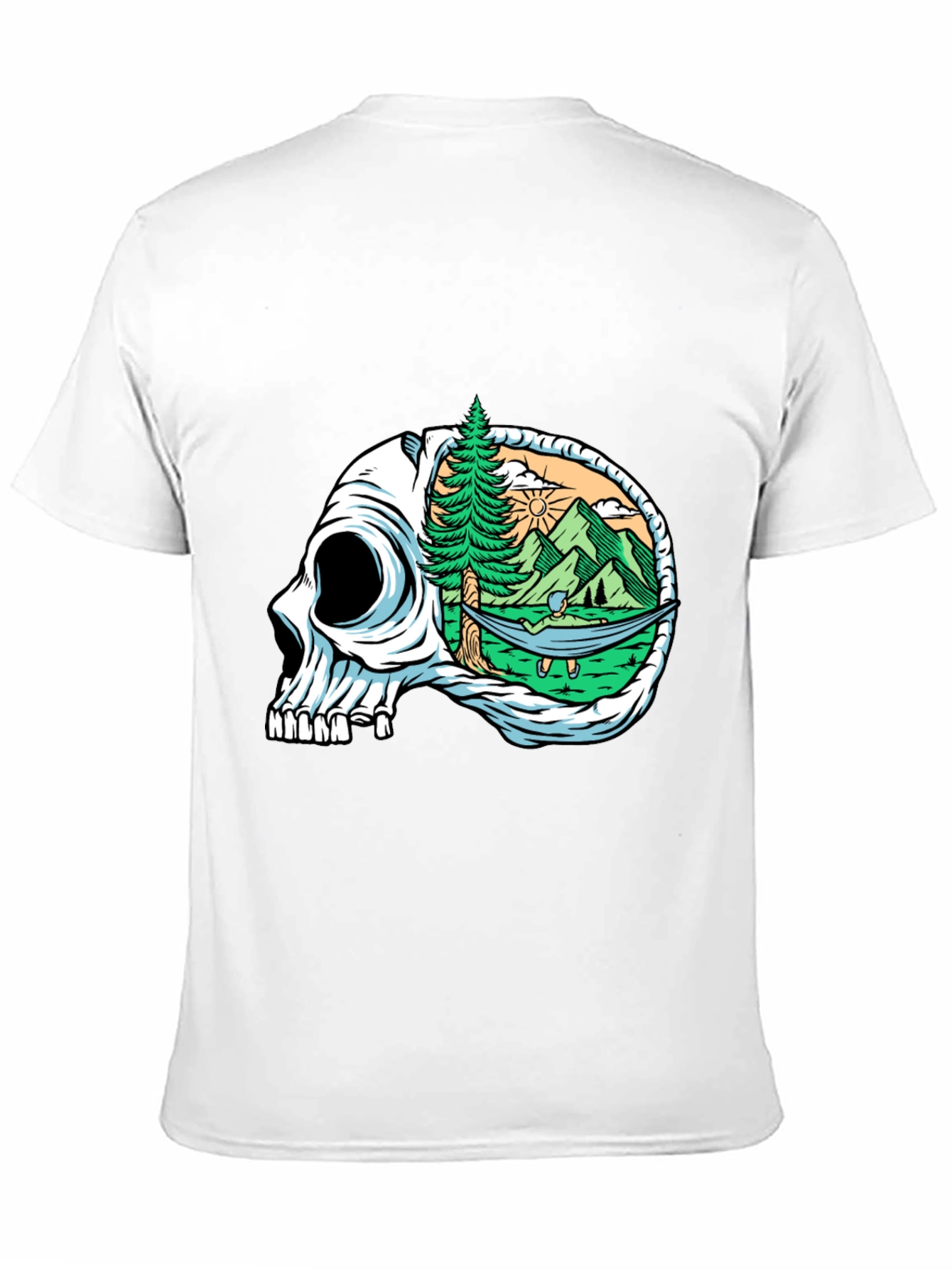 Skull Mountain Hammock T-Shirt - Relaxed Graphic Tee
