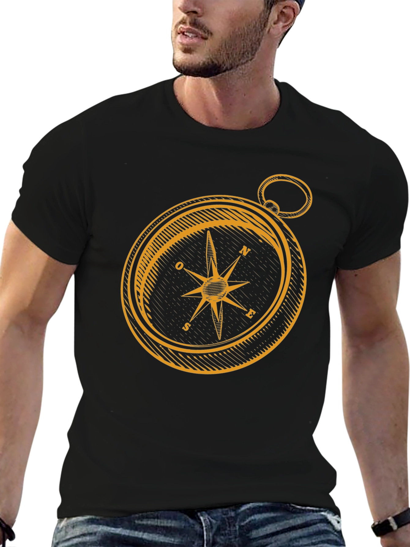 Compass Graphic Tee - Stylish Navigator Shirt