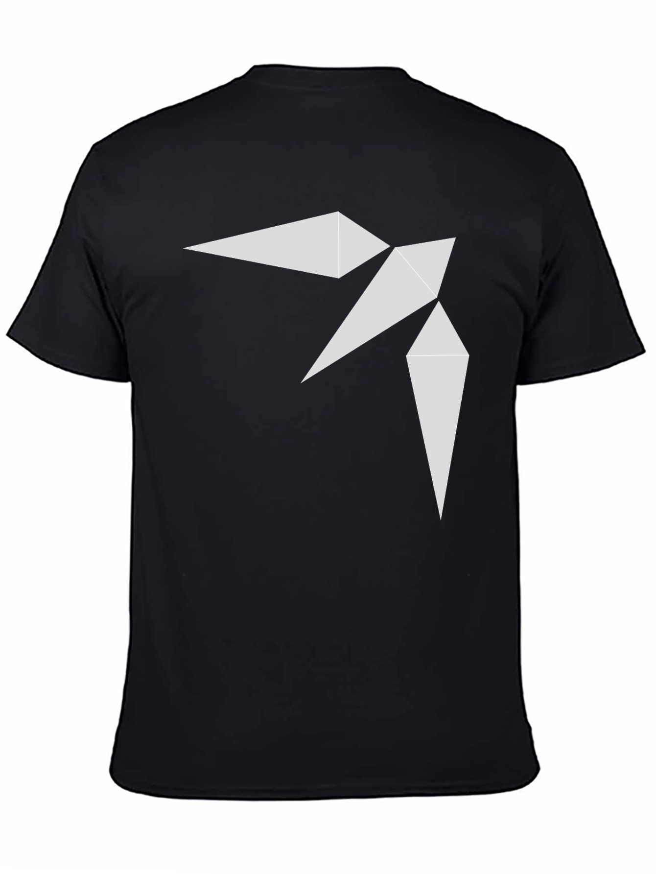 Geometric Bird Print Black T-Shirt
