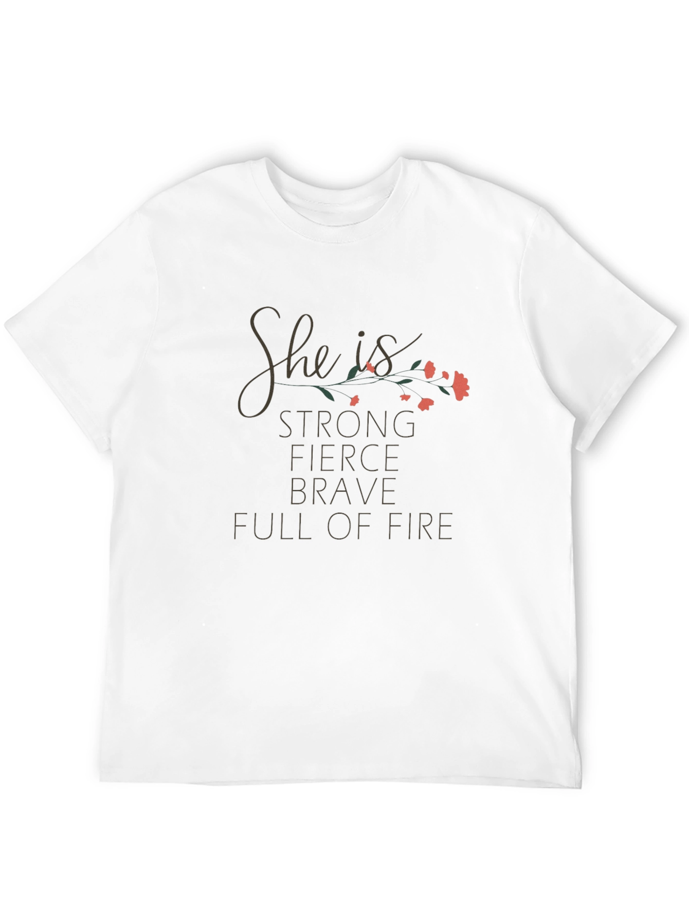 She is Strong T-Shirt - Floral Design