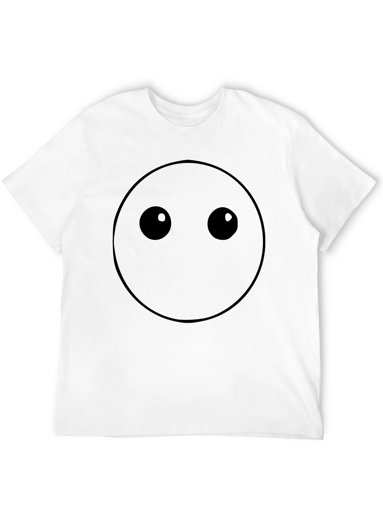 Minimalist Black Graphic Tee - Emoticon Style