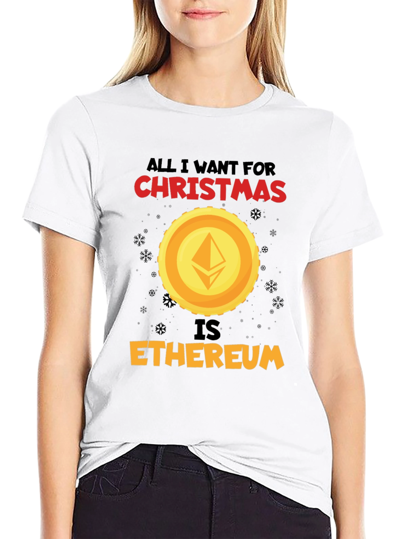 All I Want For Christmas Ethereum Black T-Shirt