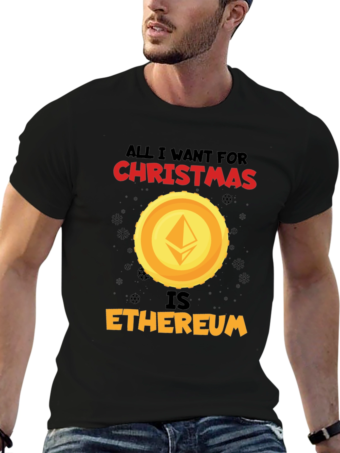 All I Want For Christmas Ethereum Black T-Shirt