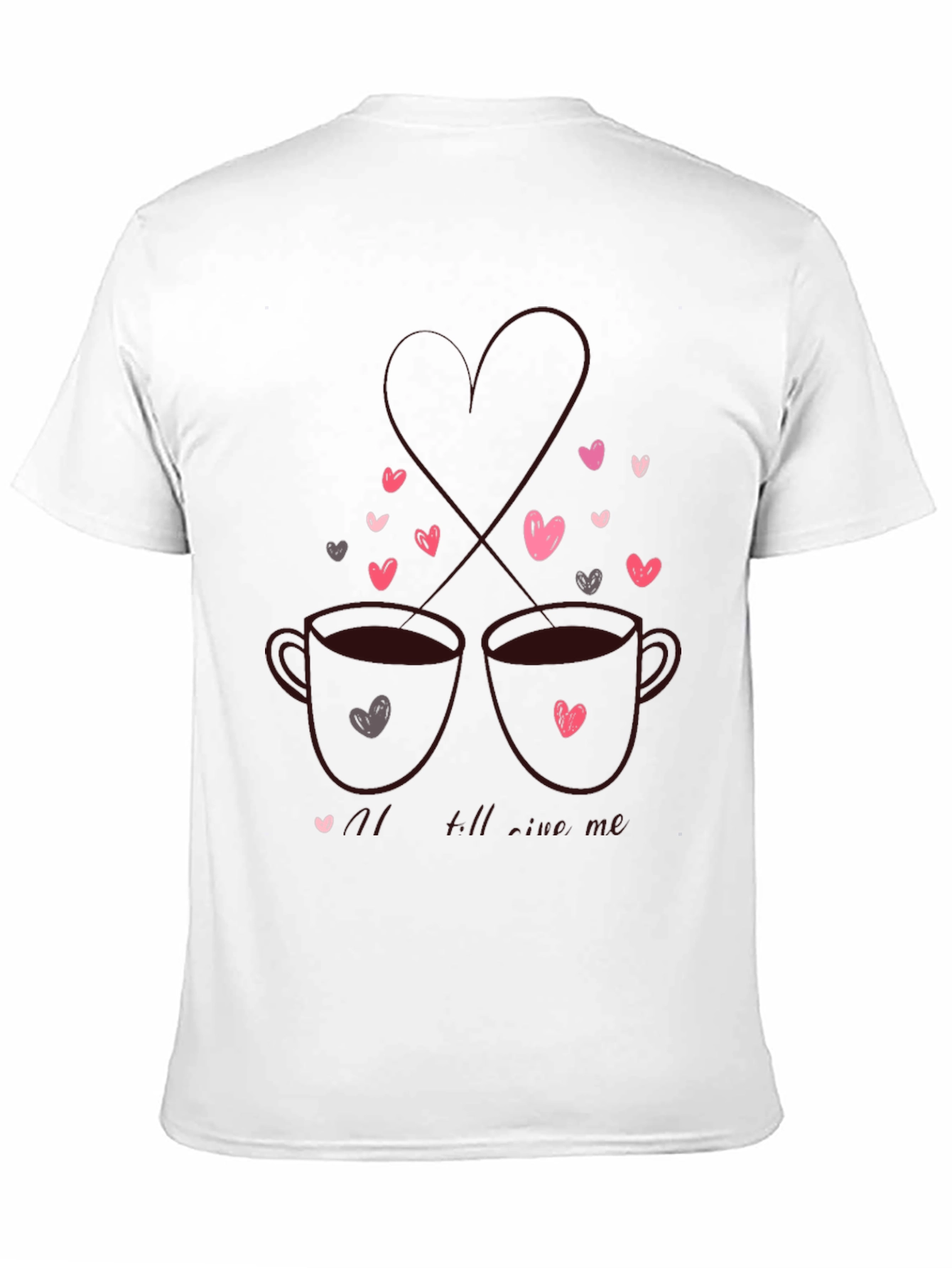 Coffee & Hearts Graphic Tee - Love Valentines Shirt