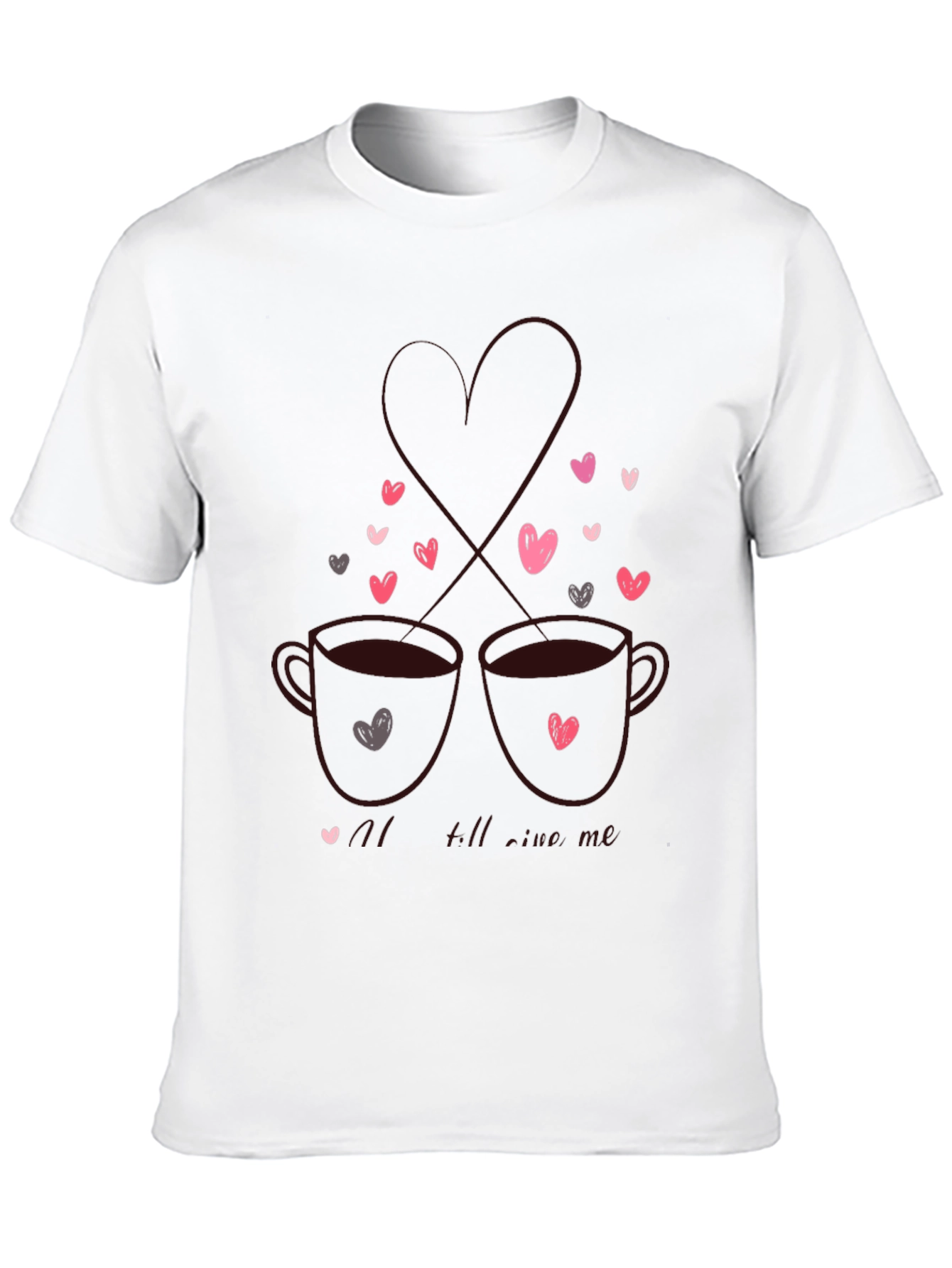 Coffee & Hearts Graphic Tee - Love Valentines Shirt