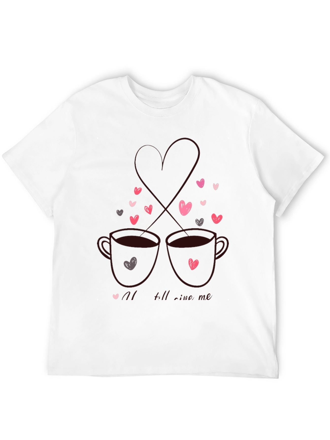 Coffee & Hearts Graphic Tee - Love Valentines Shirt