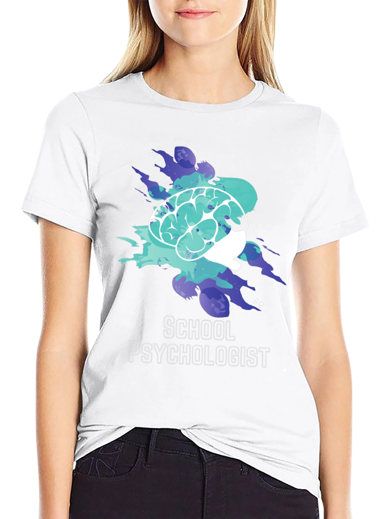 School Psychologist T-Shirt Brain Graphic Tee