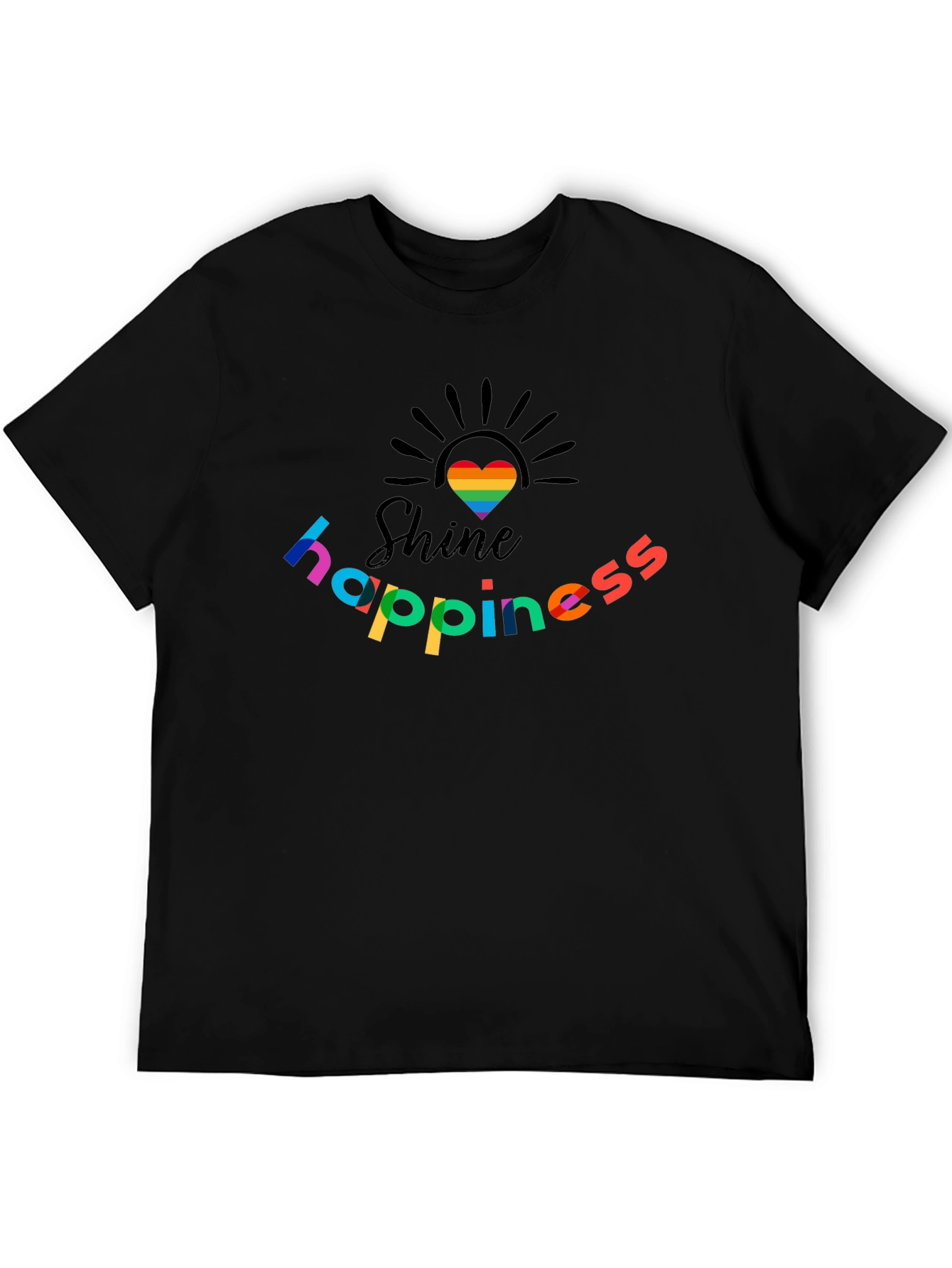 Shine Happiness Rainbow Heart Graphic T-Shirt