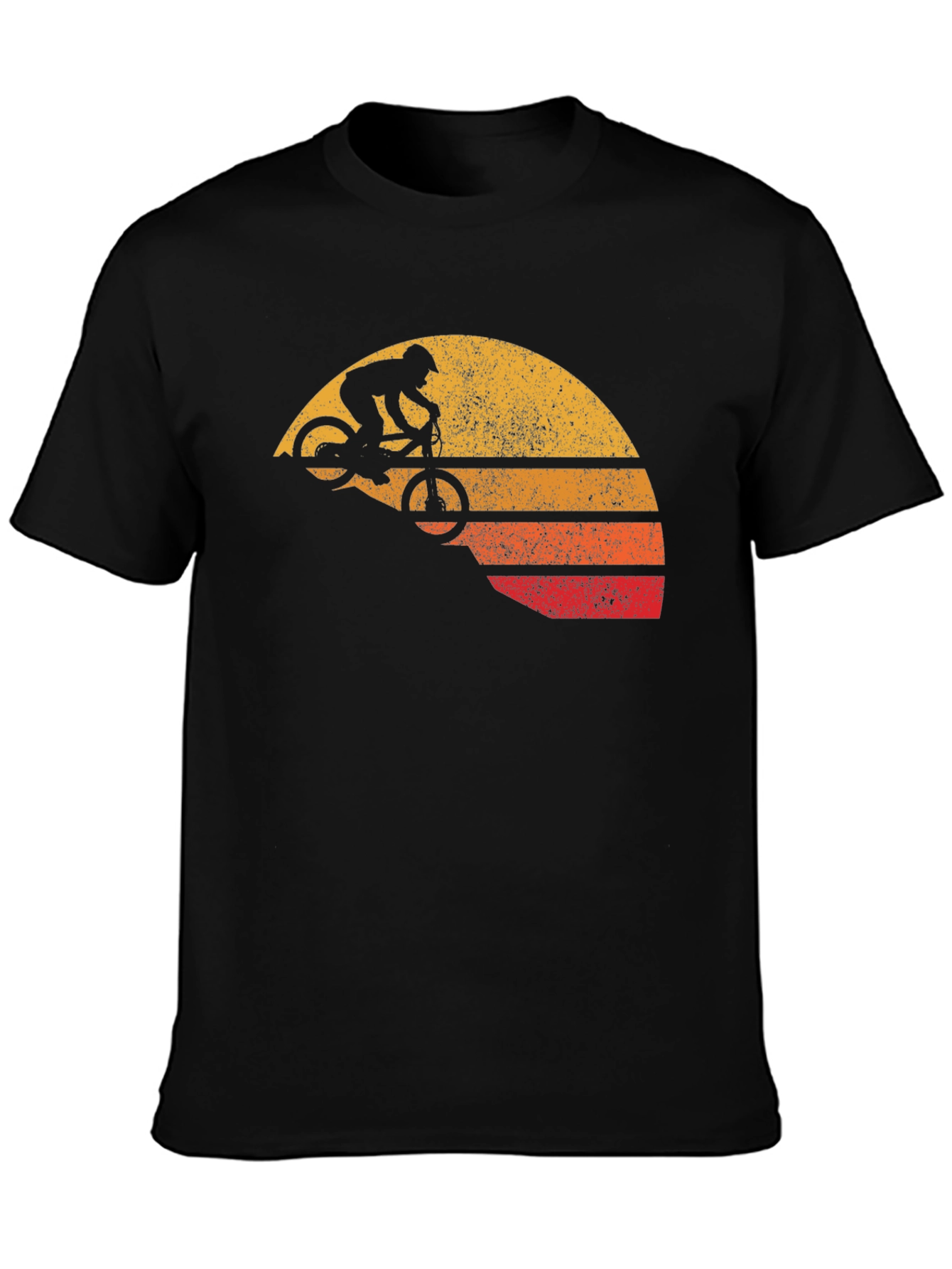 Retro Mountain Bike Sunset Graphic T-Shirt