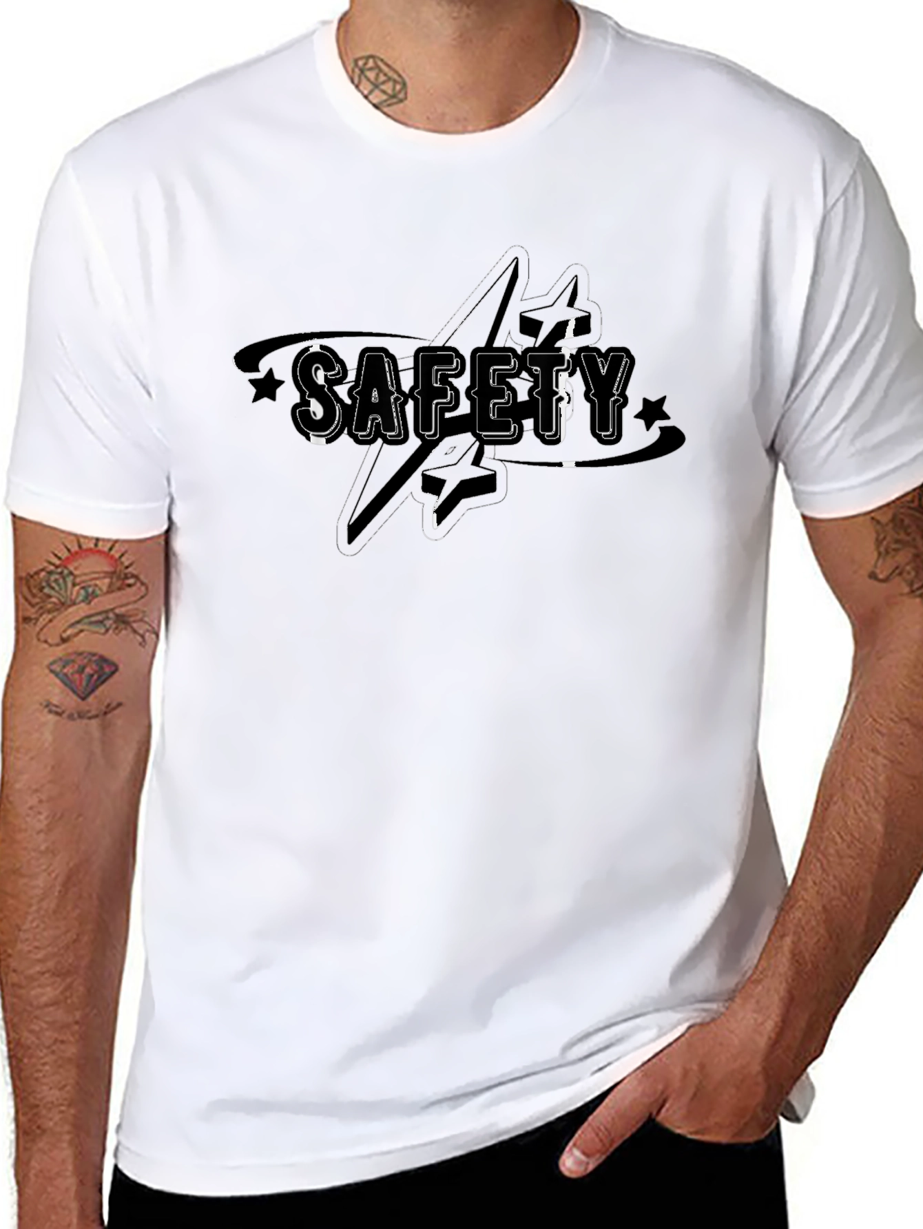 Safety First T-Shirt - Black Graphic Tee