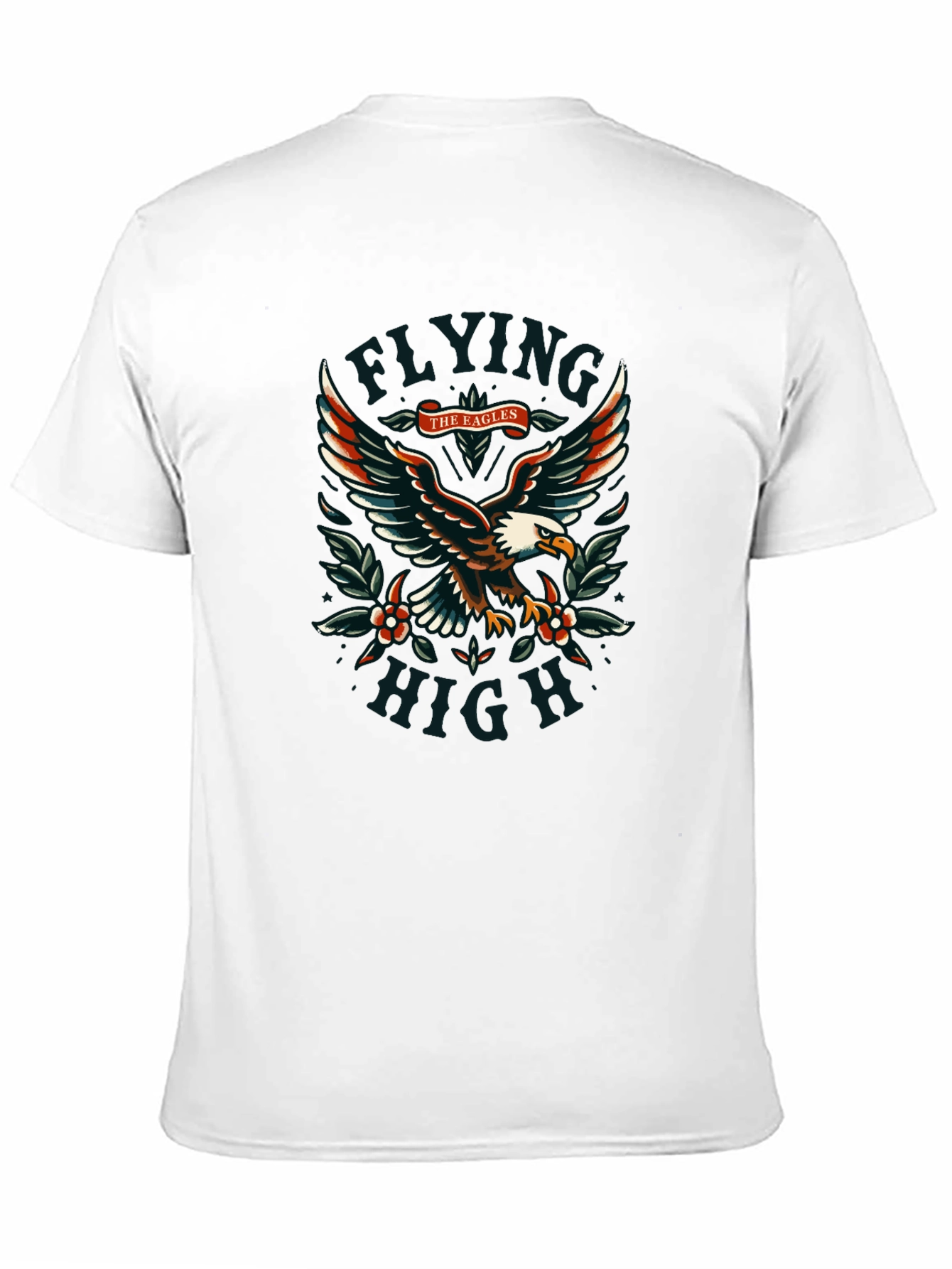 Eagles Flying High Graphic Black T-Shirt