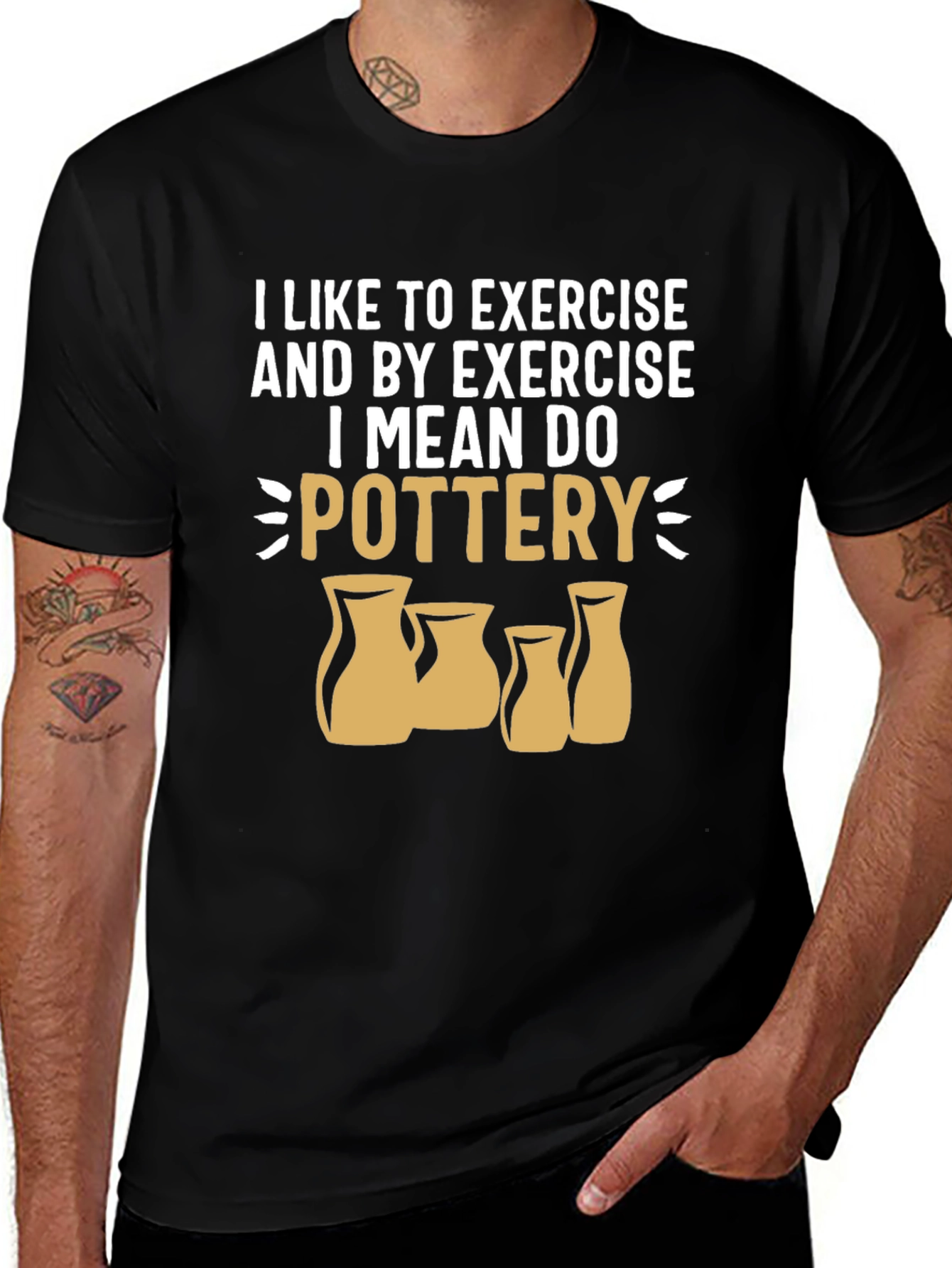 Pottery Exercise Graphic Tee - Black