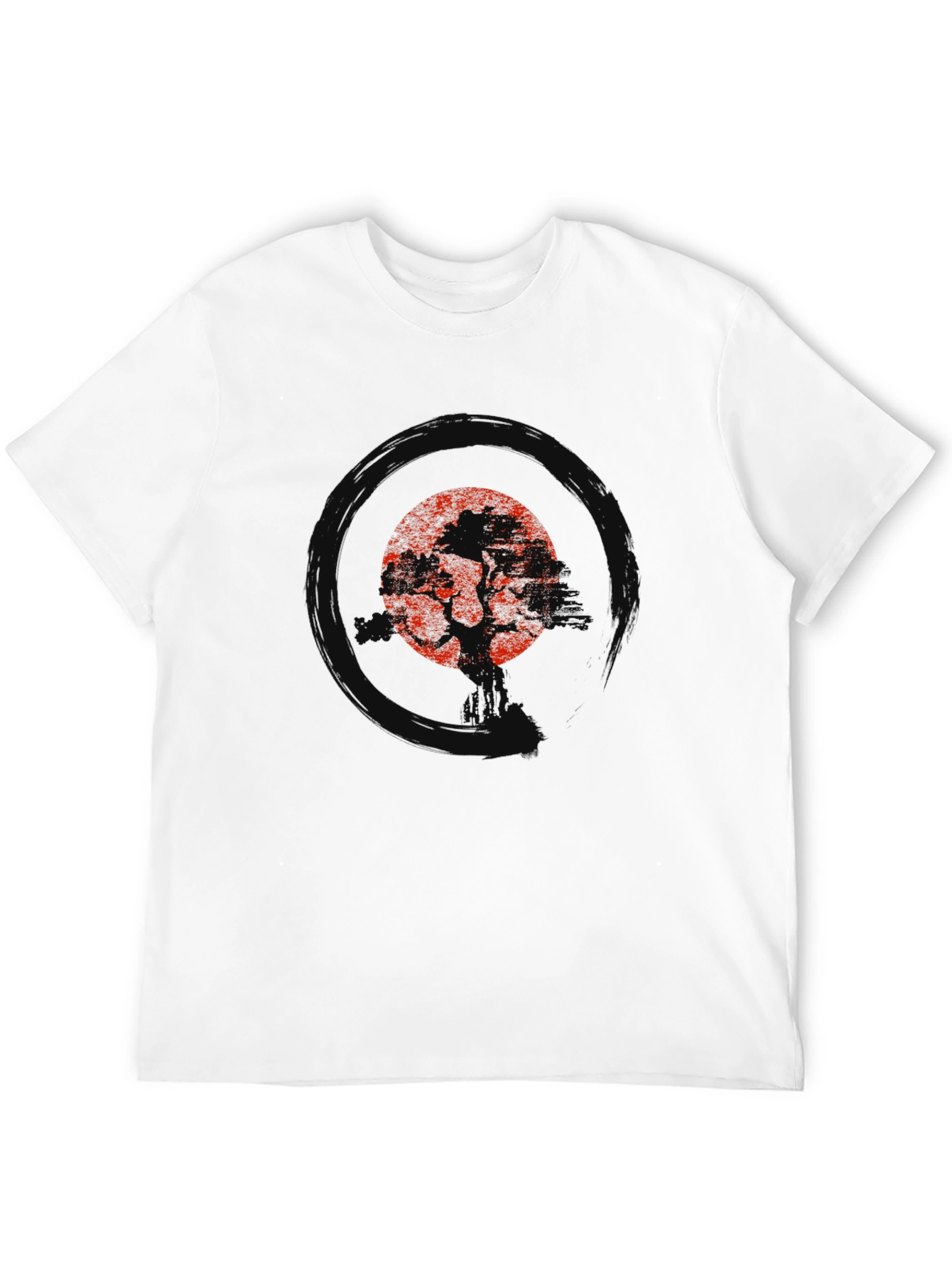 Red Tree Black Tee - Nature Inspired Graphic