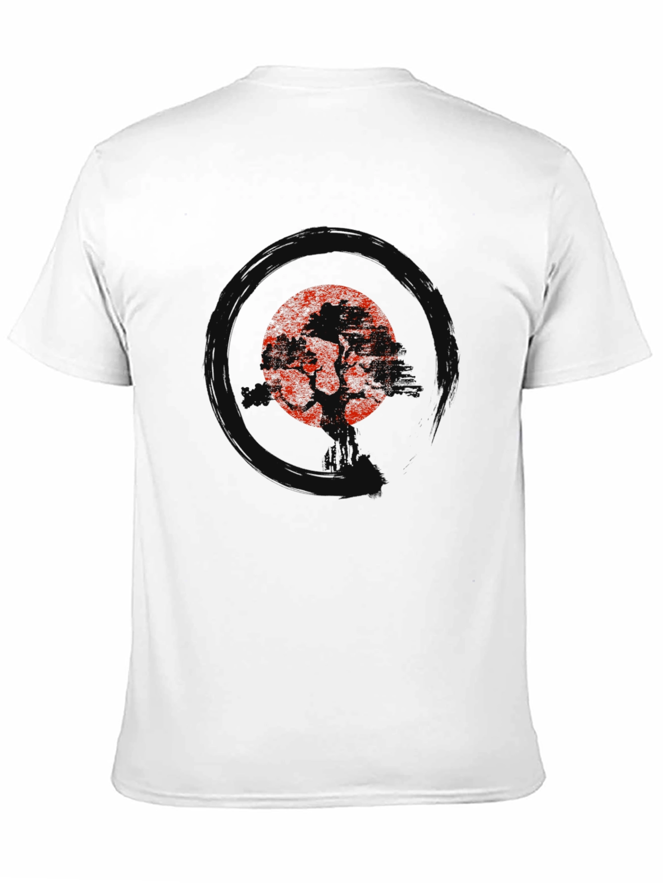Red Tree Black Tee - Nature Inspired Graphic