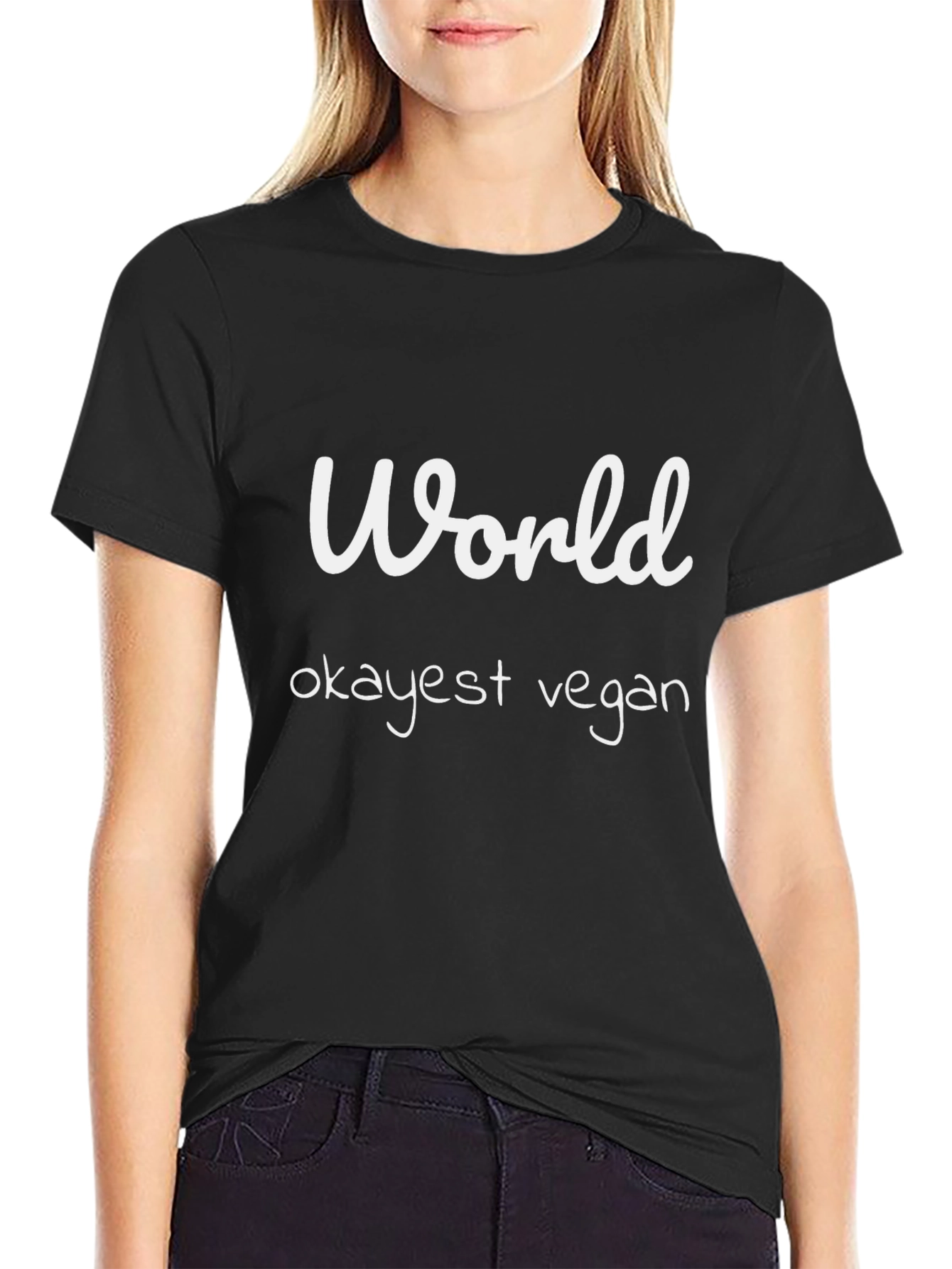 Vegan Humor T-Shirt: Worlds Okayest Vegan