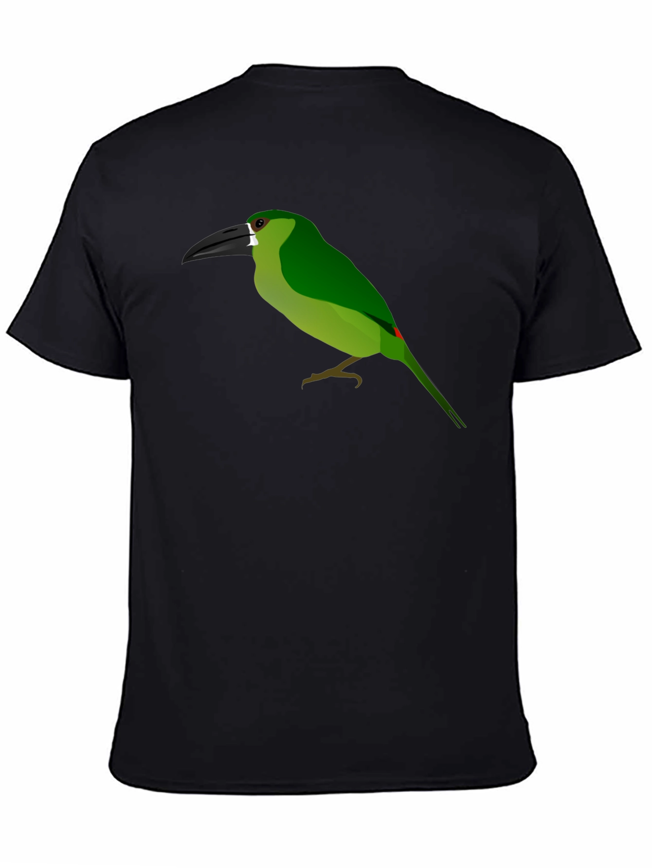 Green Bird Graphic Black Tee