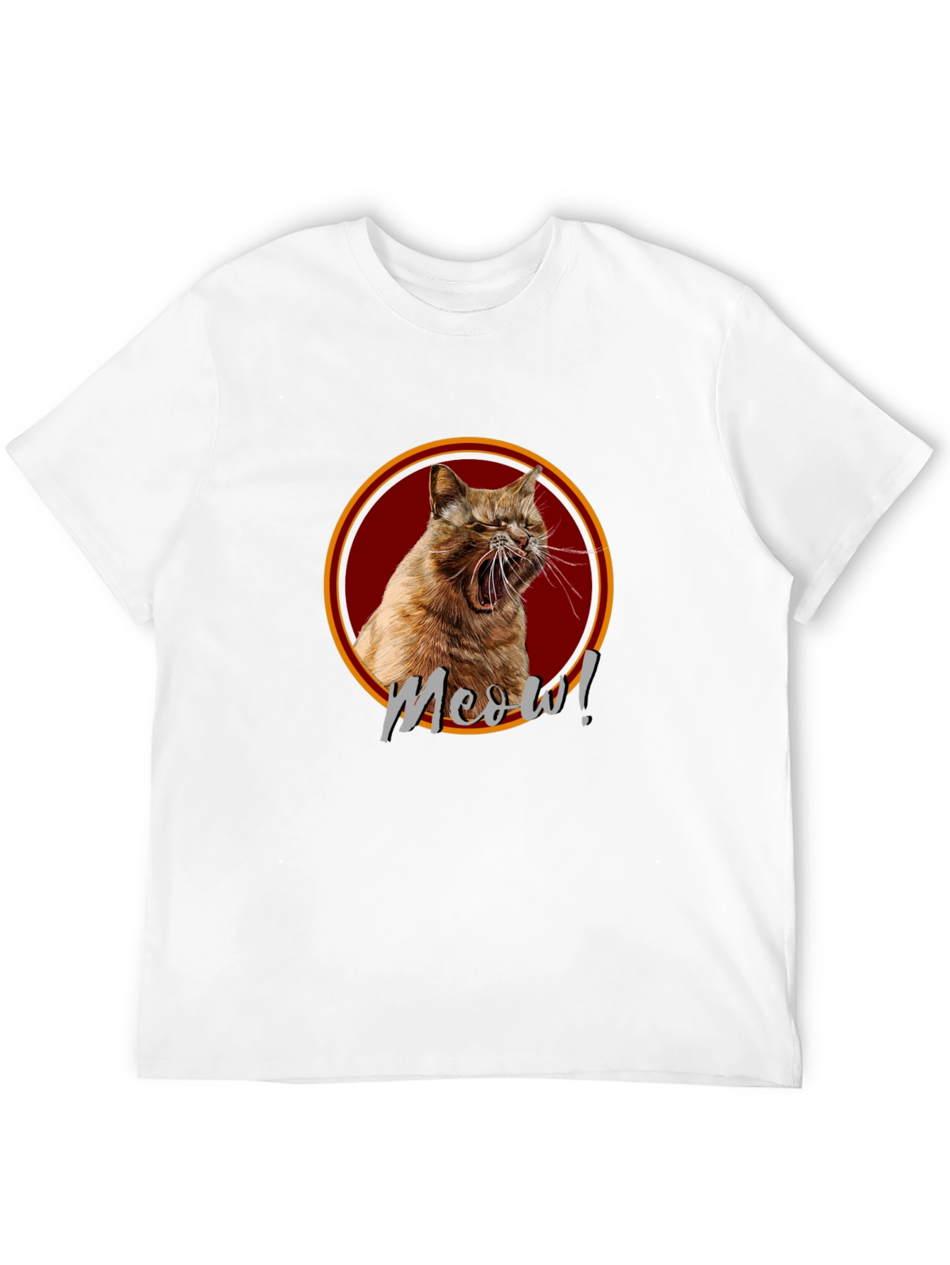Meow! Cat Graphic Print Black T-Shirt