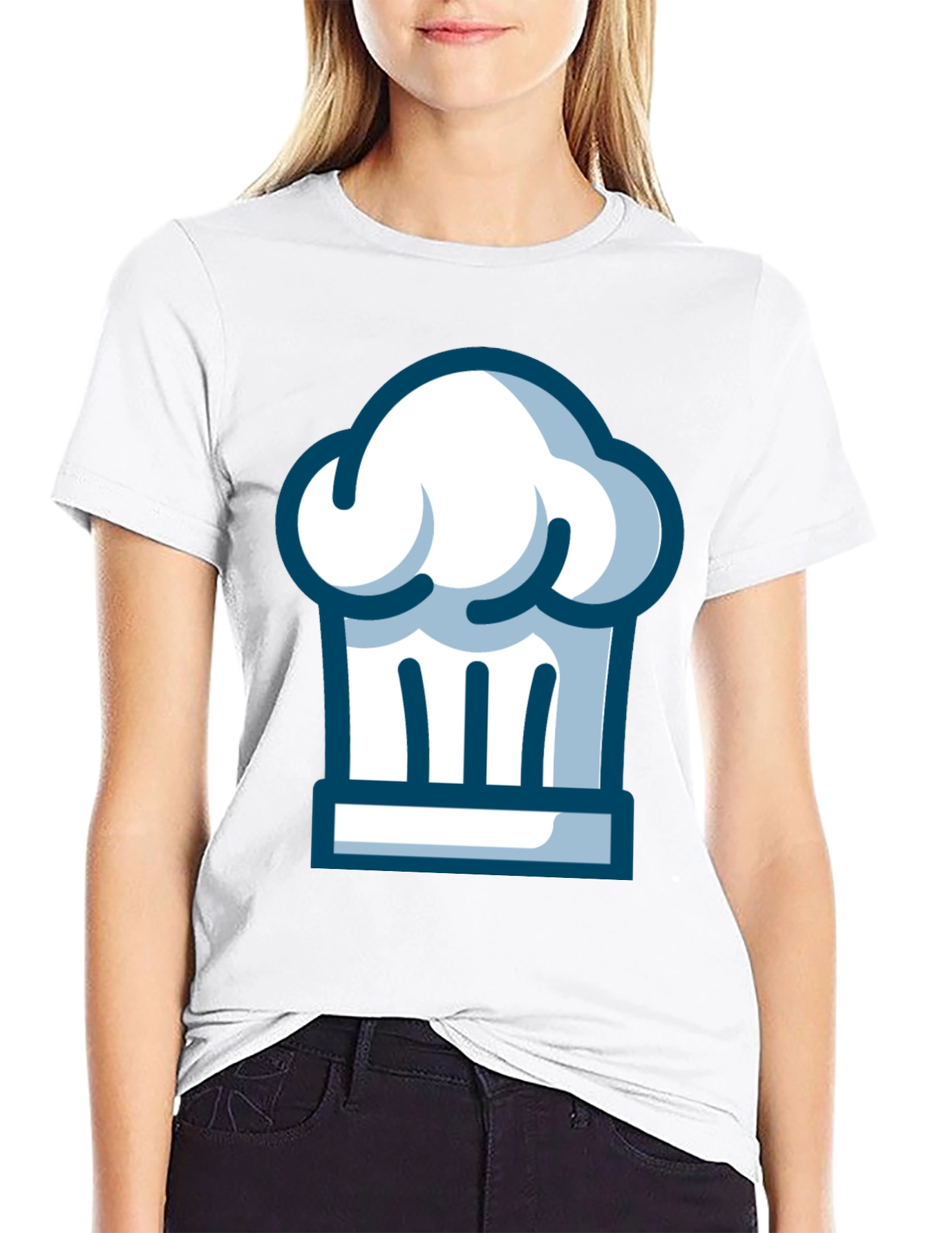 Chef Hat Graphic Tee - Black Cotton T-Shirt