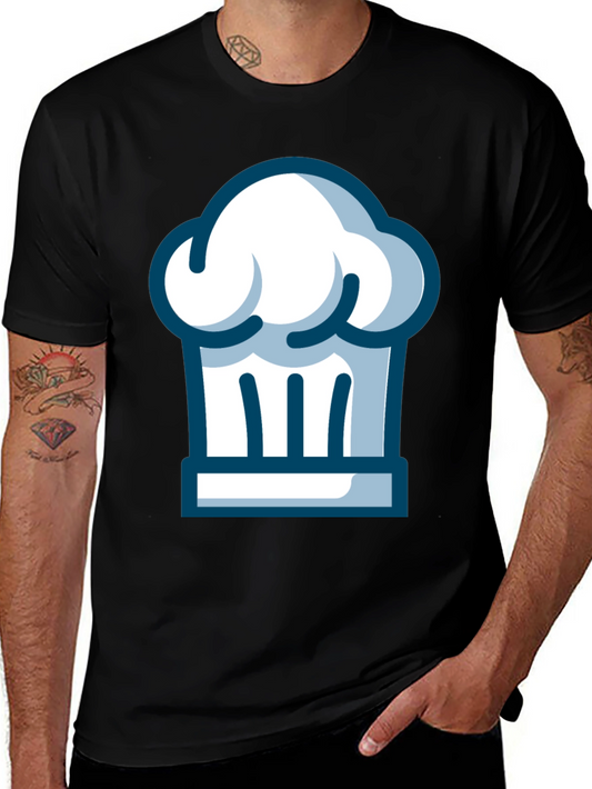 Chef Hat Graphic Tee - Black Cotton T-Shirt