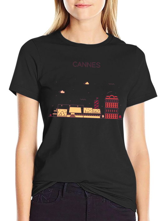 Cannes Skyline Graphic Tee - Black