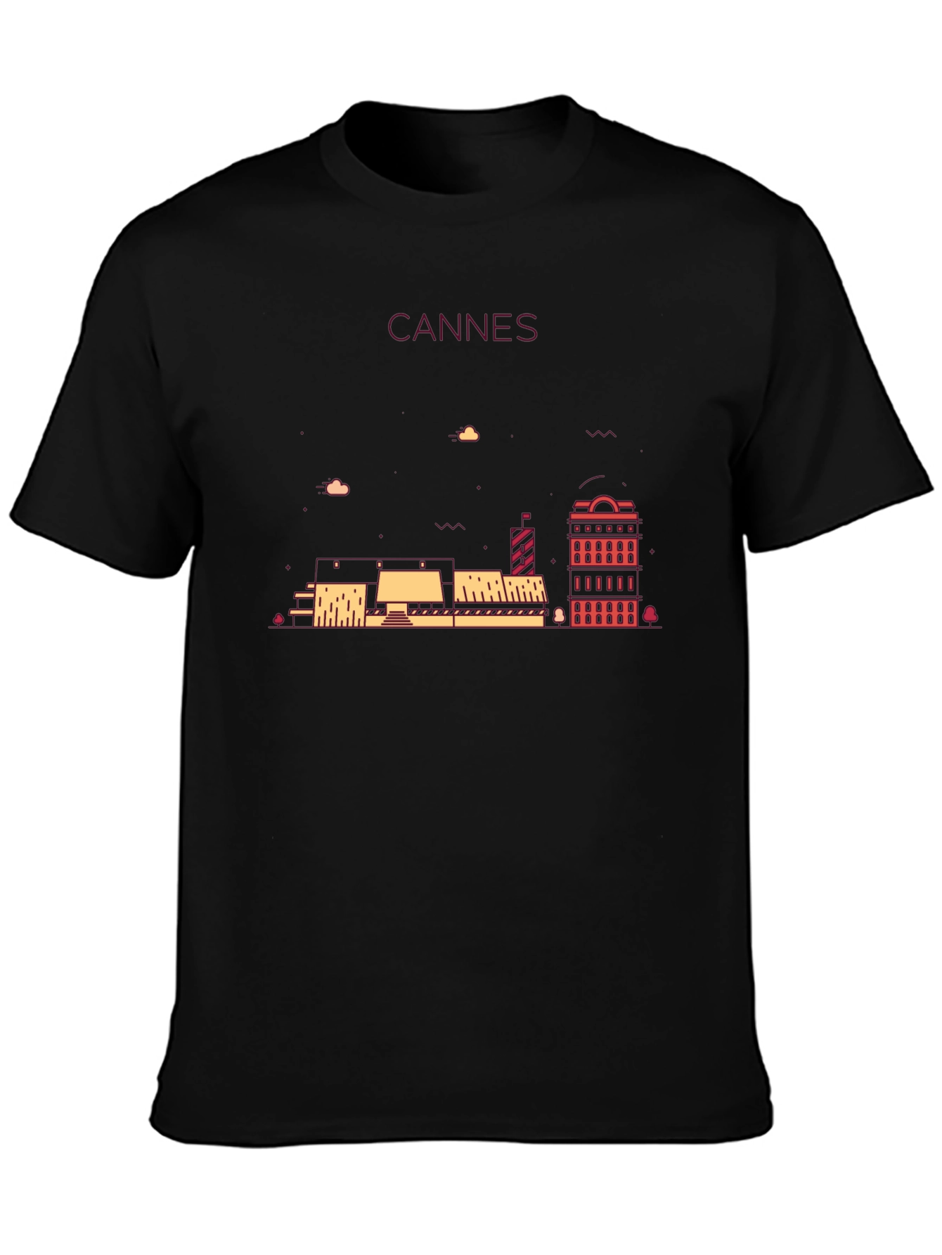 Cannes Skyline Graphic Tee - Black