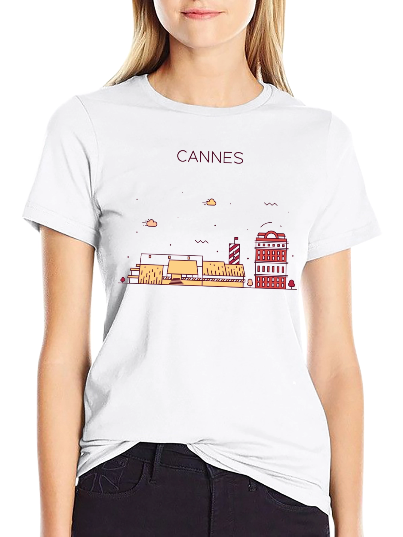 Cannes Skyline Graphic Tee - Black
