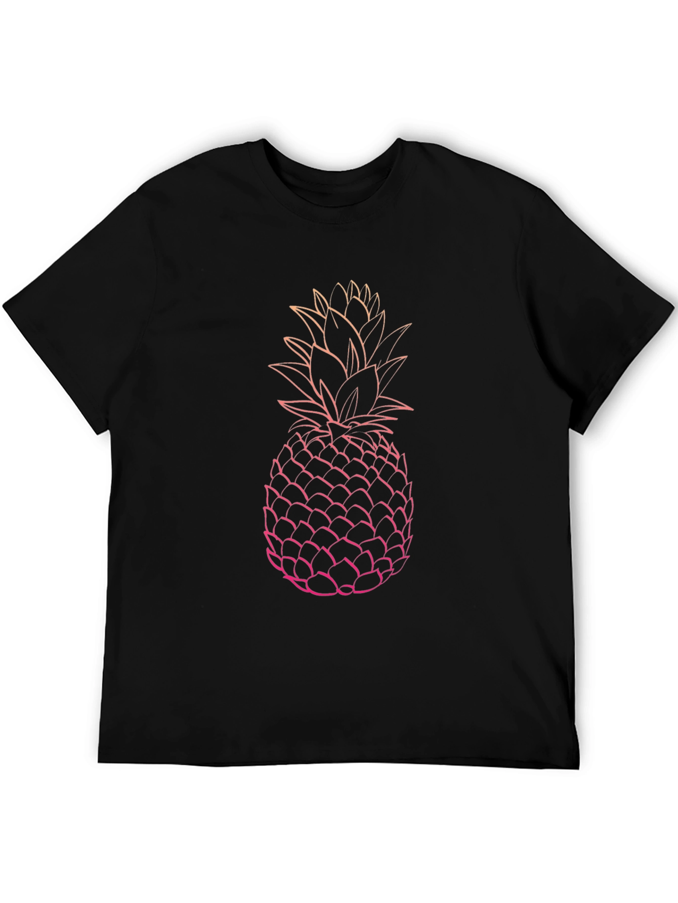 Pineapple Graphic Tee - Black Cotton T-Shirt