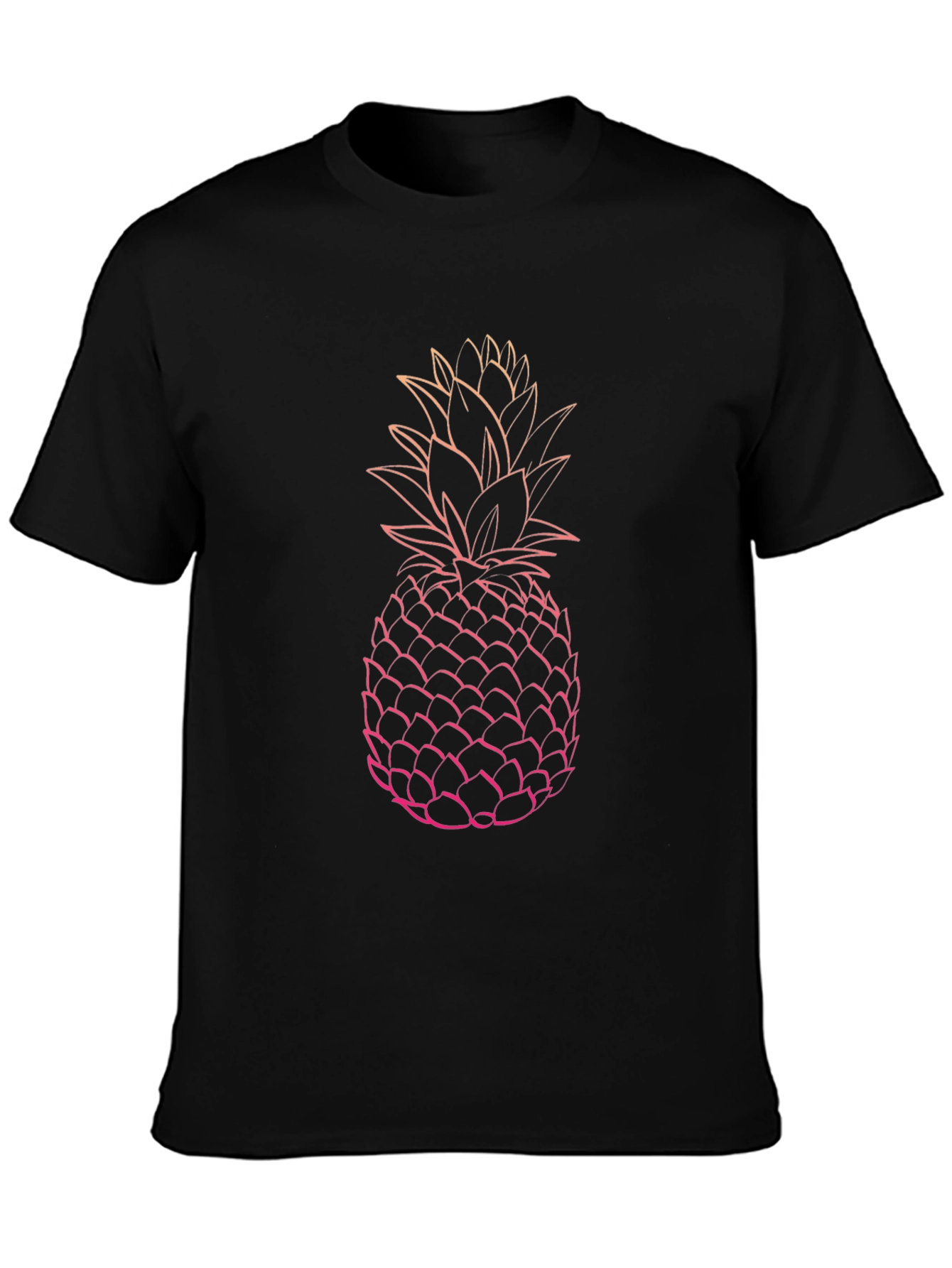 Pineapple Graphic Tee - Black Cotton T-Shirt