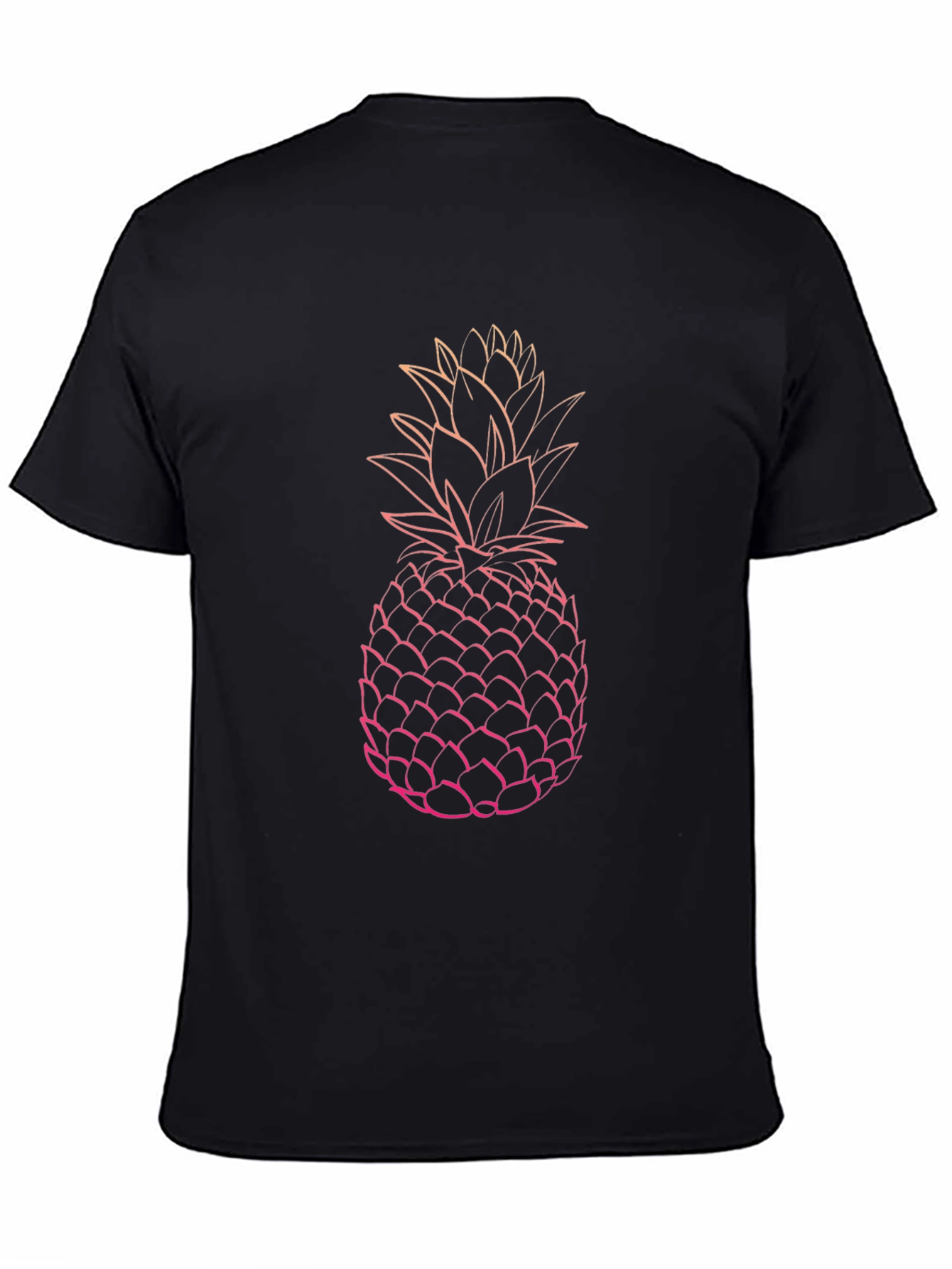 Pineapple Graphic Tee - Black Cotton T-Shirt