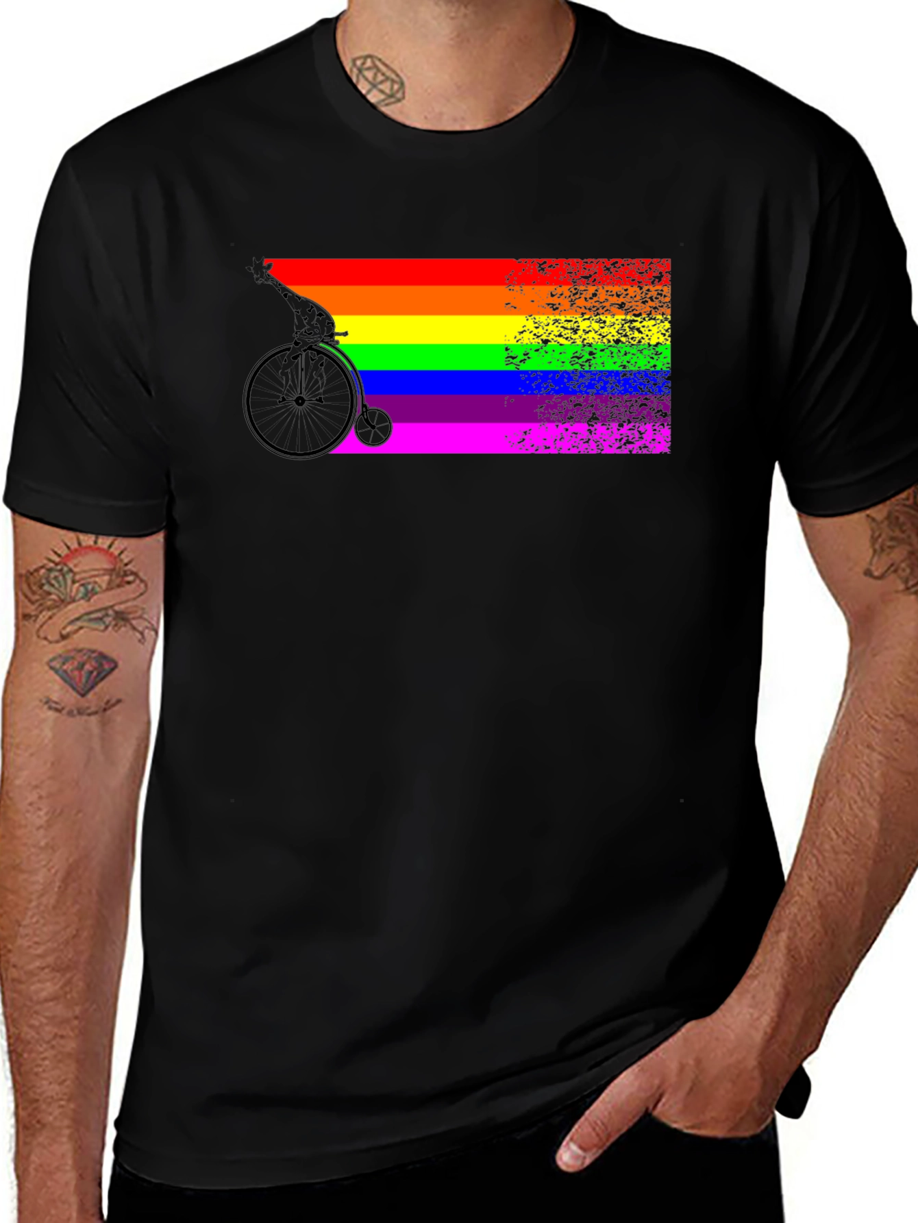 Rainbow Pride Bicycle Graphic T-Shirt