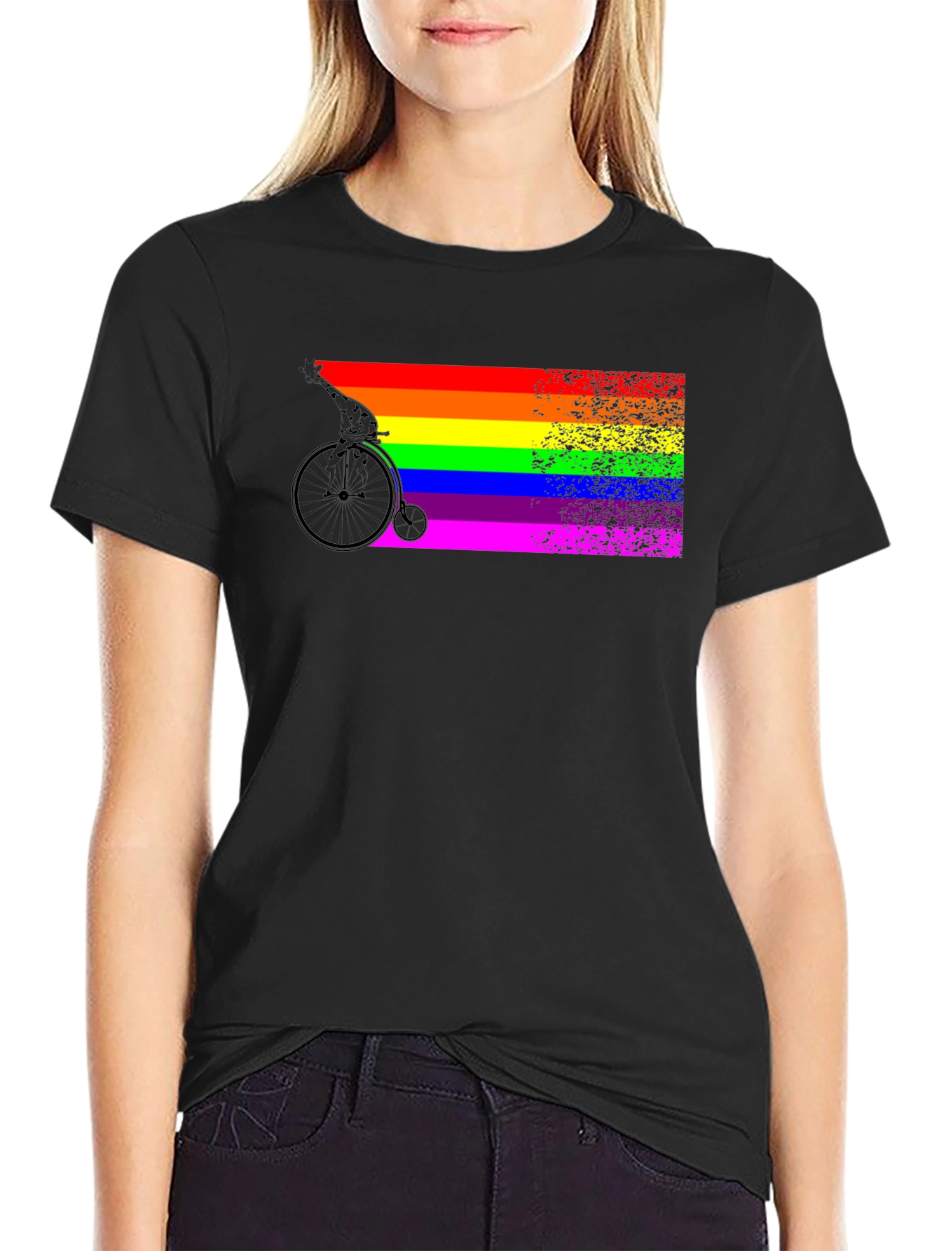 Rainbow Pride Bicycle Graphic T-Shirt