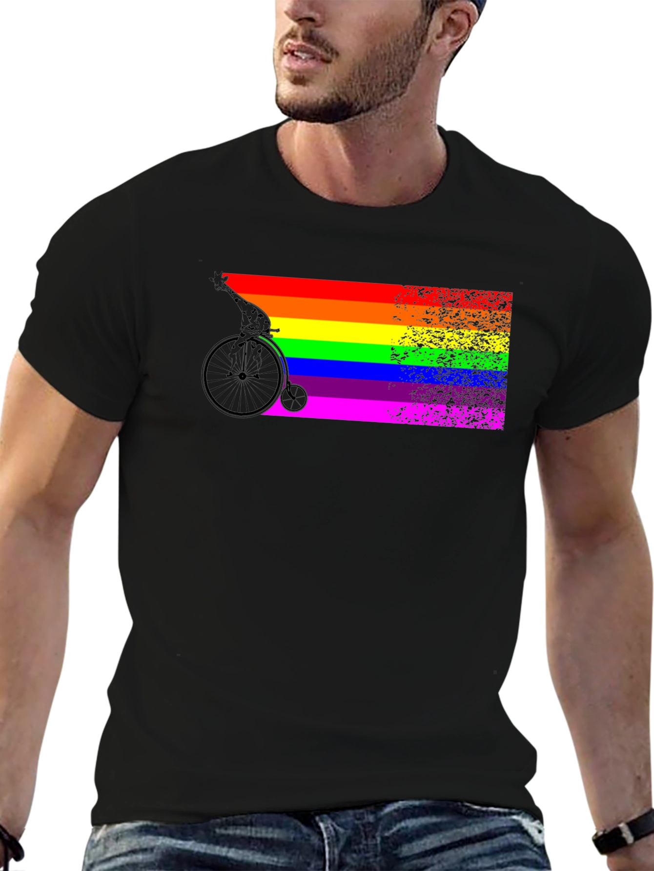 Rainbow Pride Bicycle Graphic T-Shirt