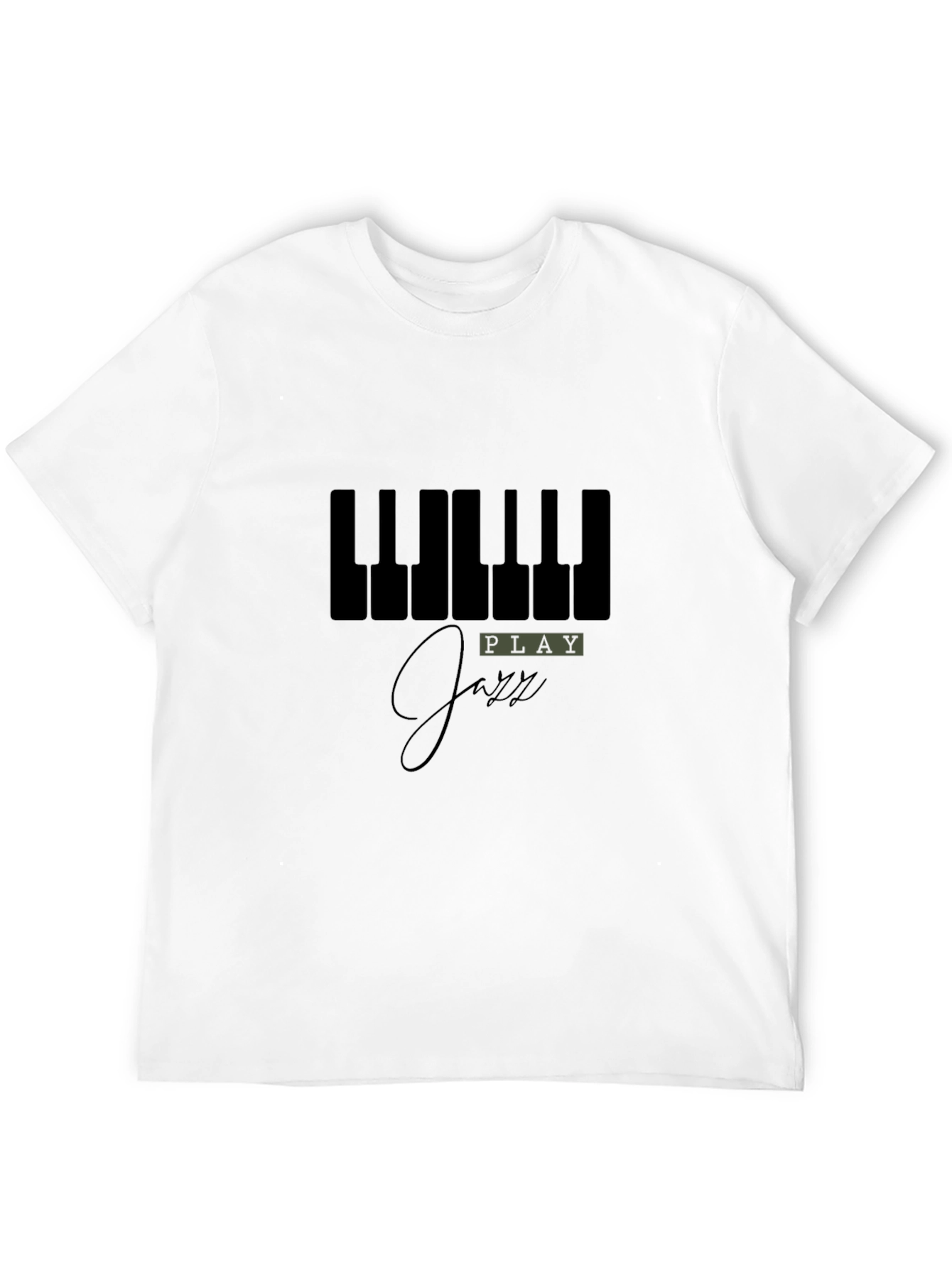 Play Jazz Piano Keys Graphic Black T-Shirt