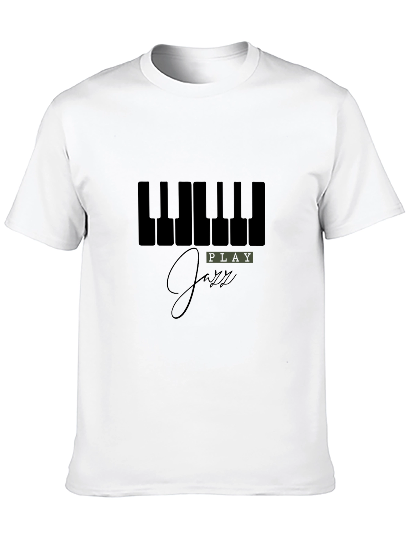 Play Jazz Piano Keys Graphic Black T-Shirt
