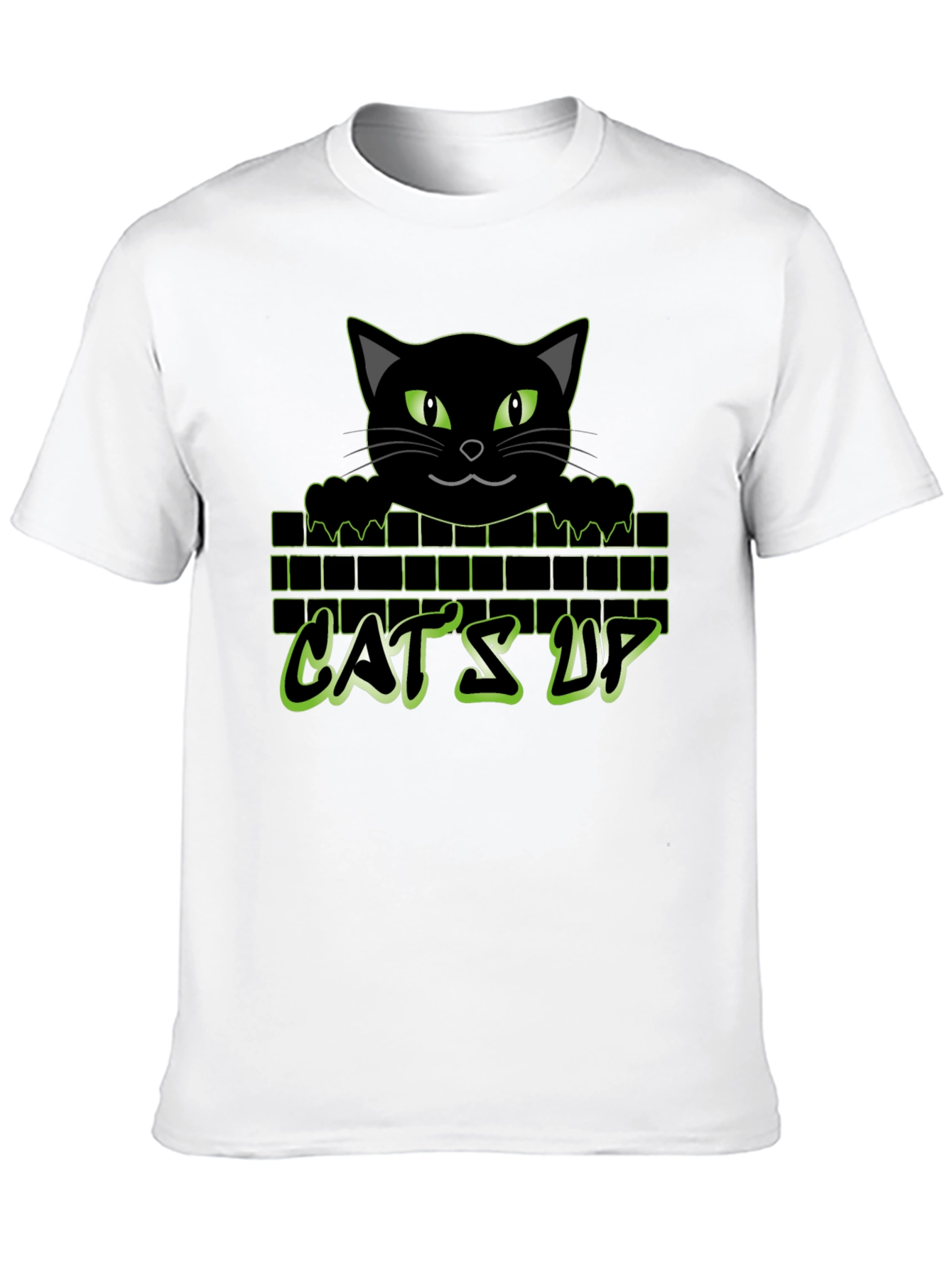 Cats Up Graphic T-Shirt - Black