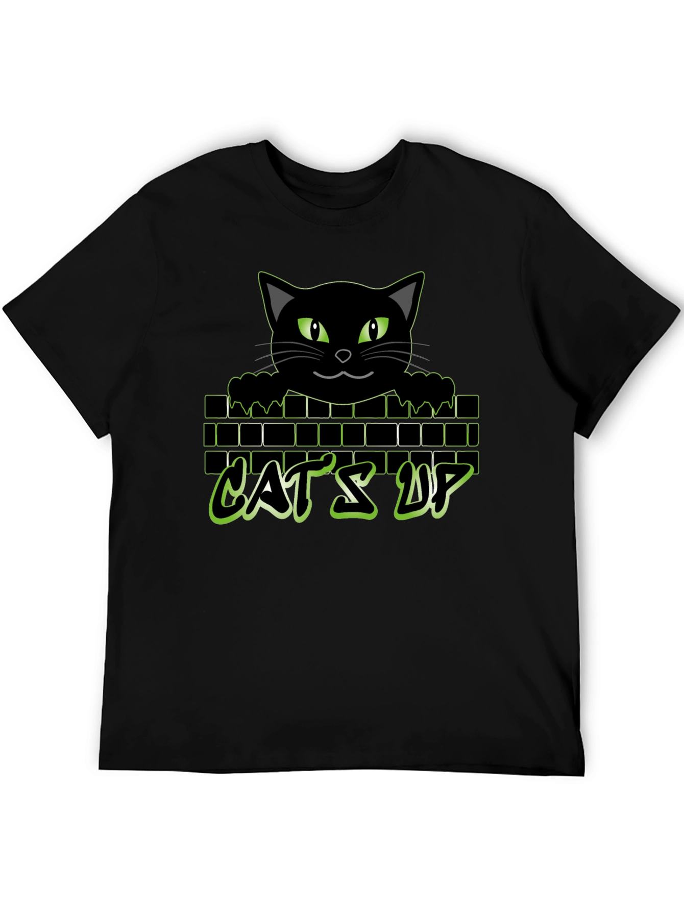 Cats Up Graphic T-Shirt - Black