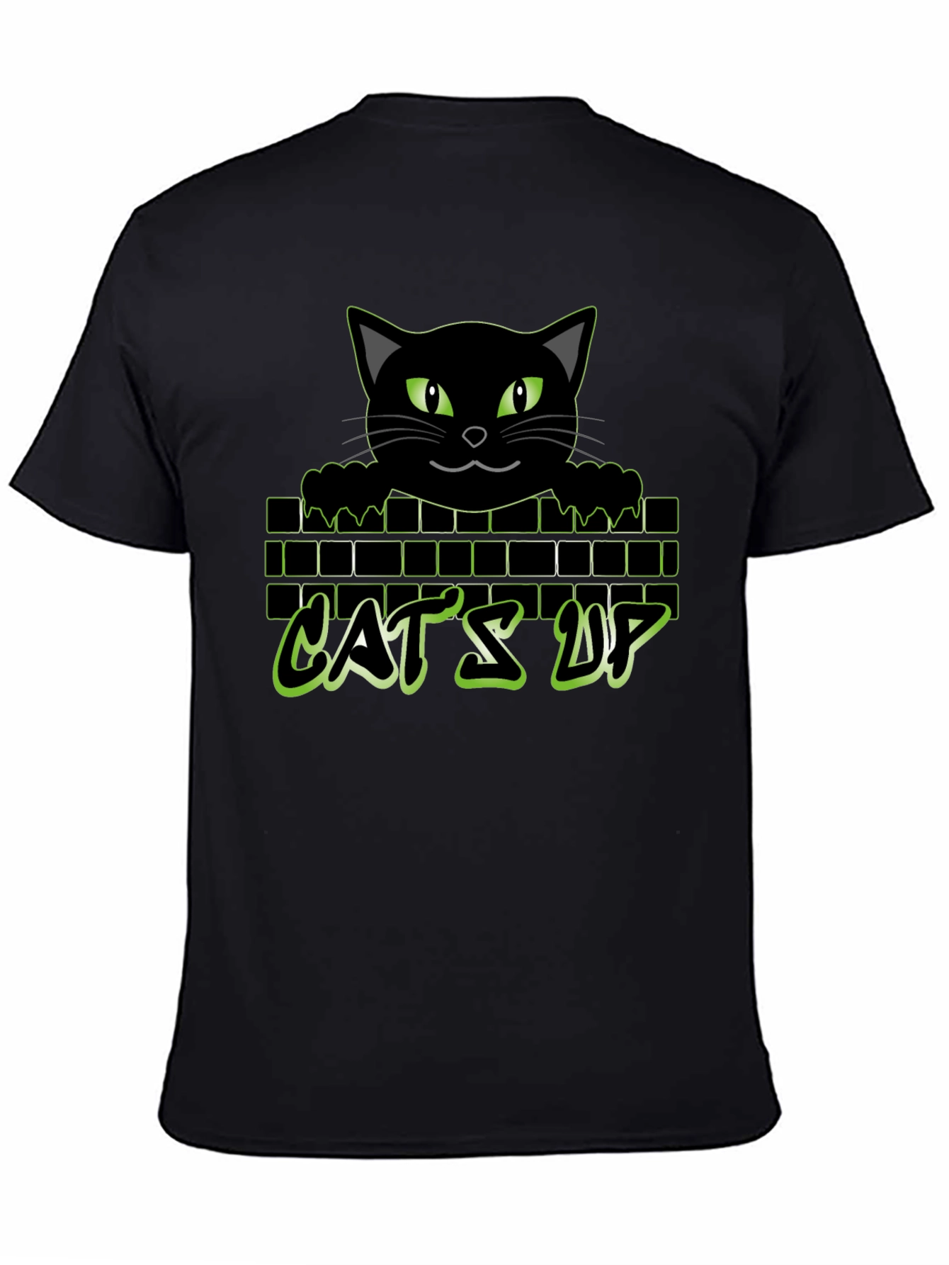 Cats Up Graphic T-Shirt - Black