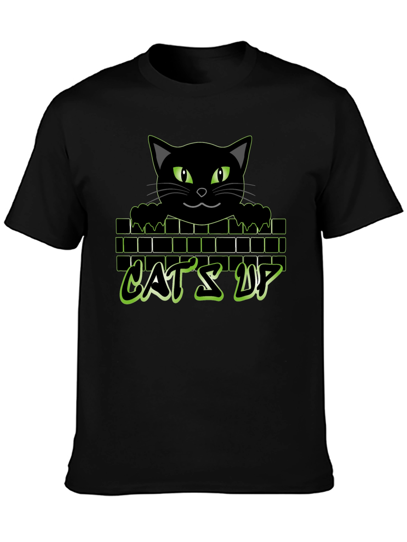 Cats Up Graphic T-Shirt - Black