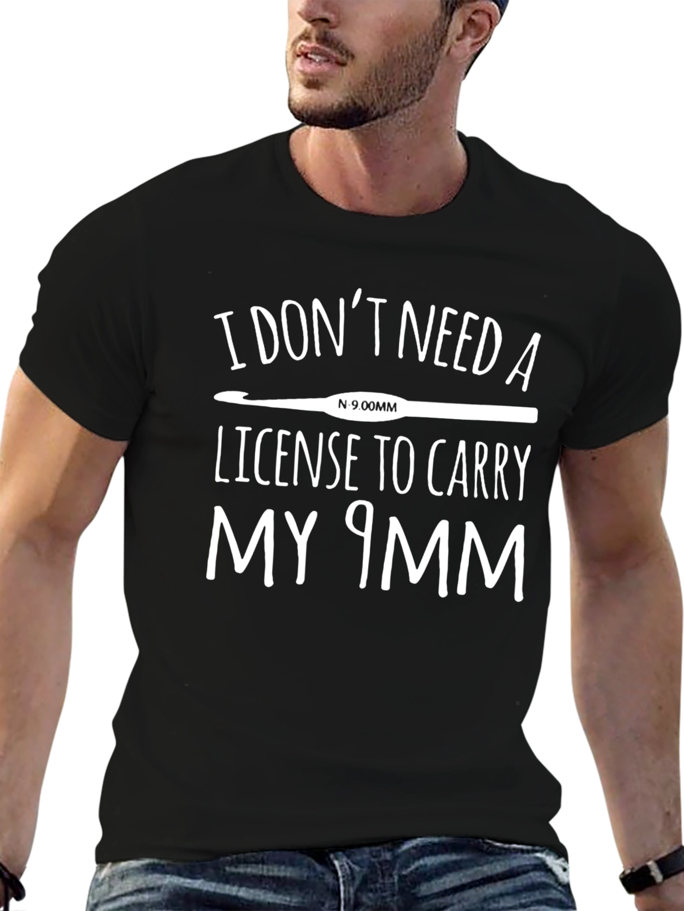Funny Crochet T-Shirt - I Dont Need a License!