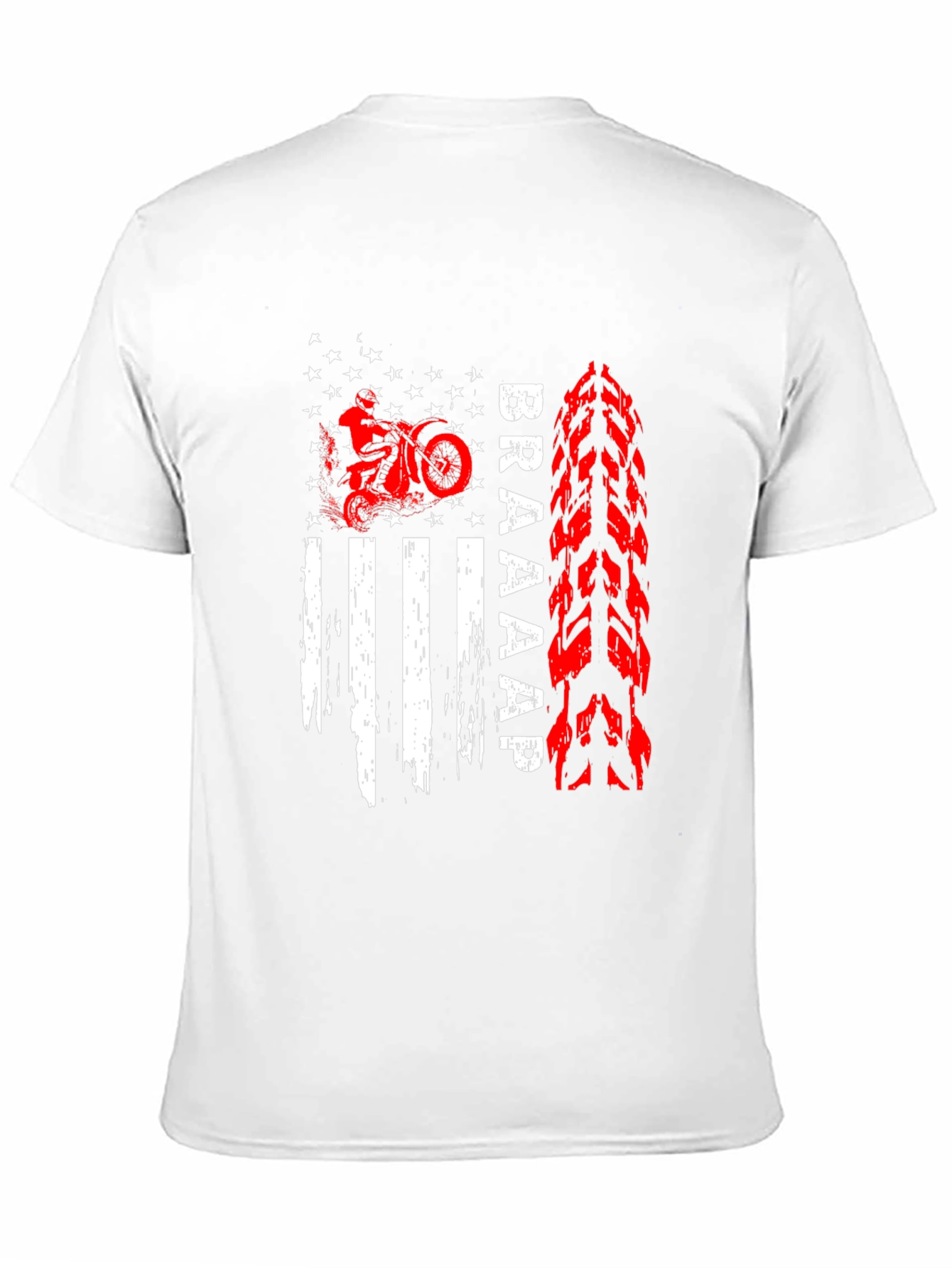 Braaap Motorcycle USA Flag Graphic T-Shirt
