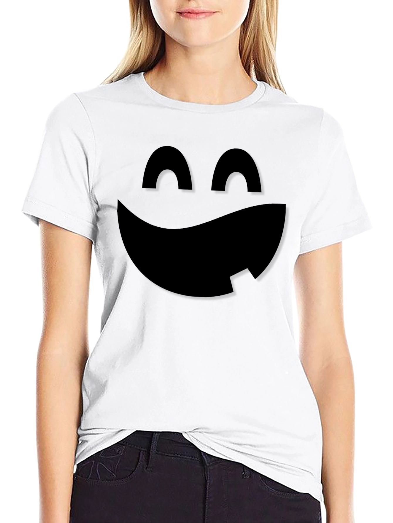 Black Spooky Smile Halloween T-Shirt