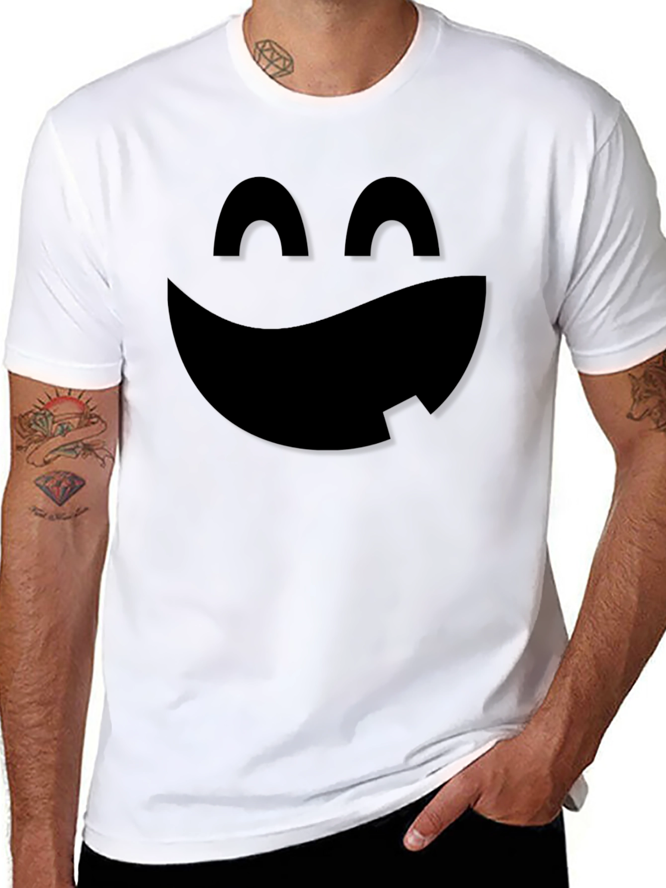Black Spooky Smile Halloween T-Shirt
