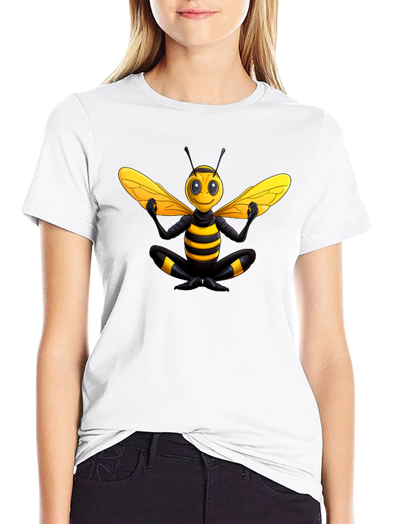 Zen Bee T-Shirt - Black Cotton Blend