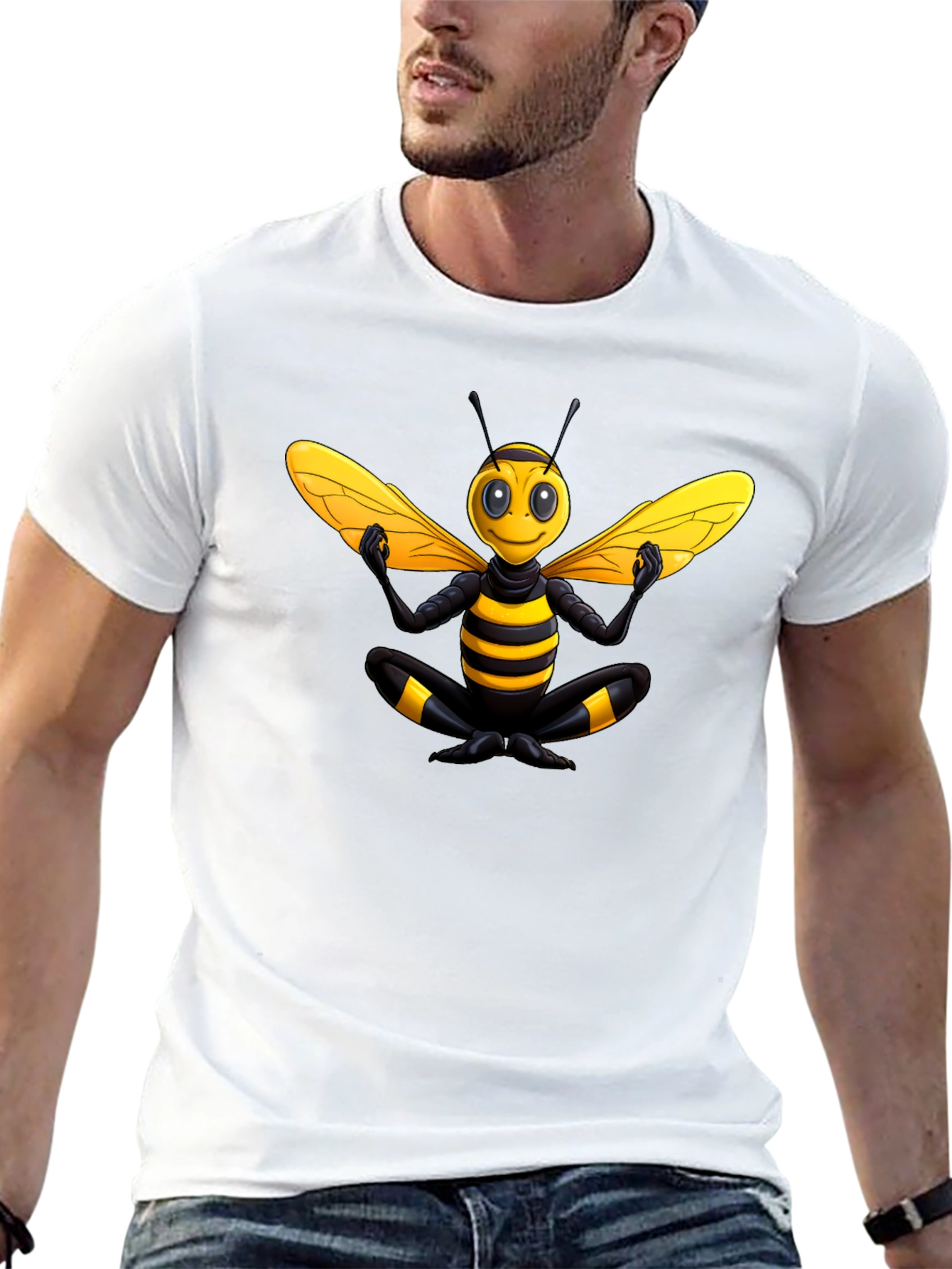 Zen Bee T-Shirt - Black Cotton Blend