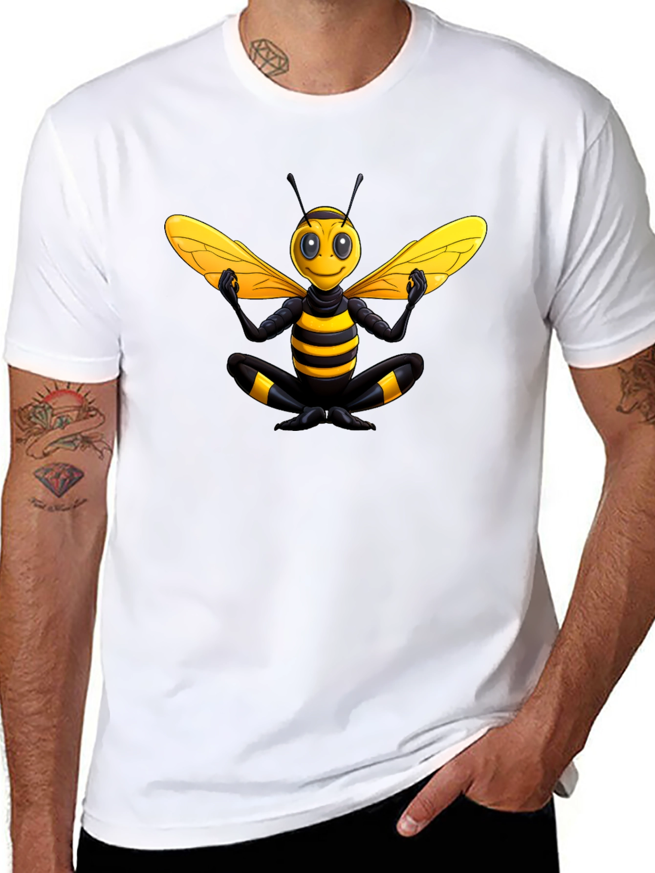 Zen Bee T-Shirt - Black Cotton Blend