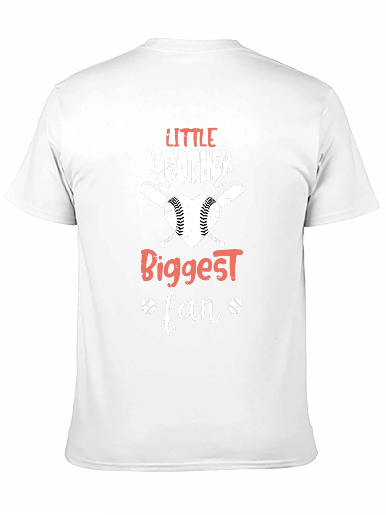 Little Brother Biggest Fan Baseball T-Shirt