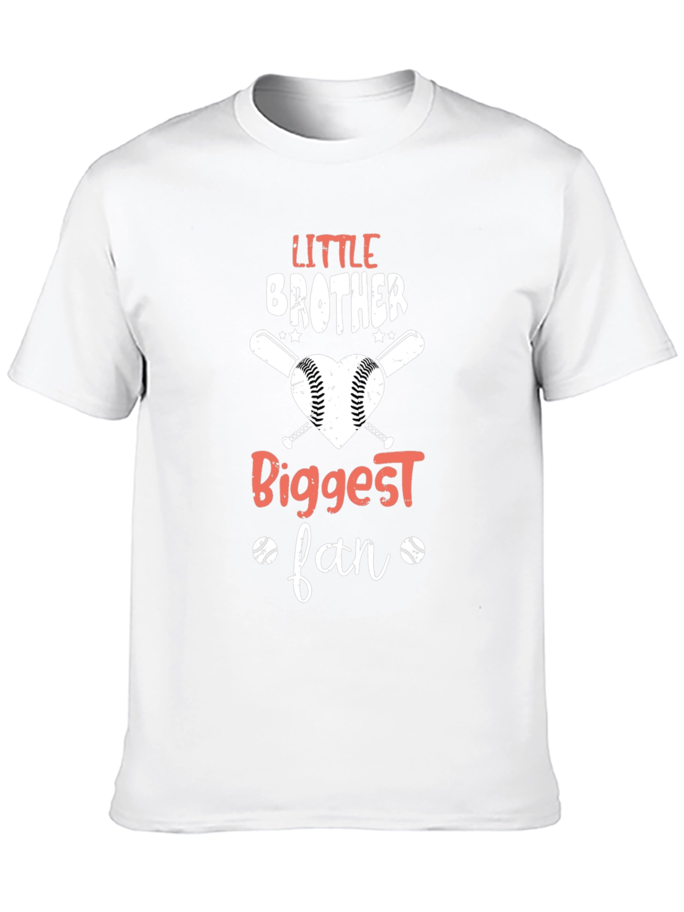 Little Brother Biggest Fan Baseball T-Shirt