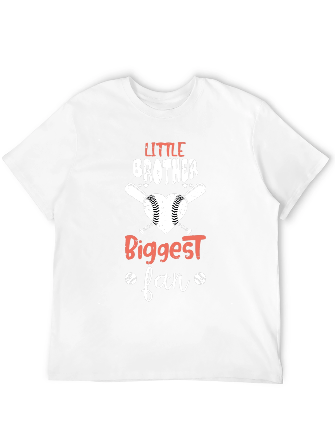 Little Brother Biggest Fan Baseball T-Shirt