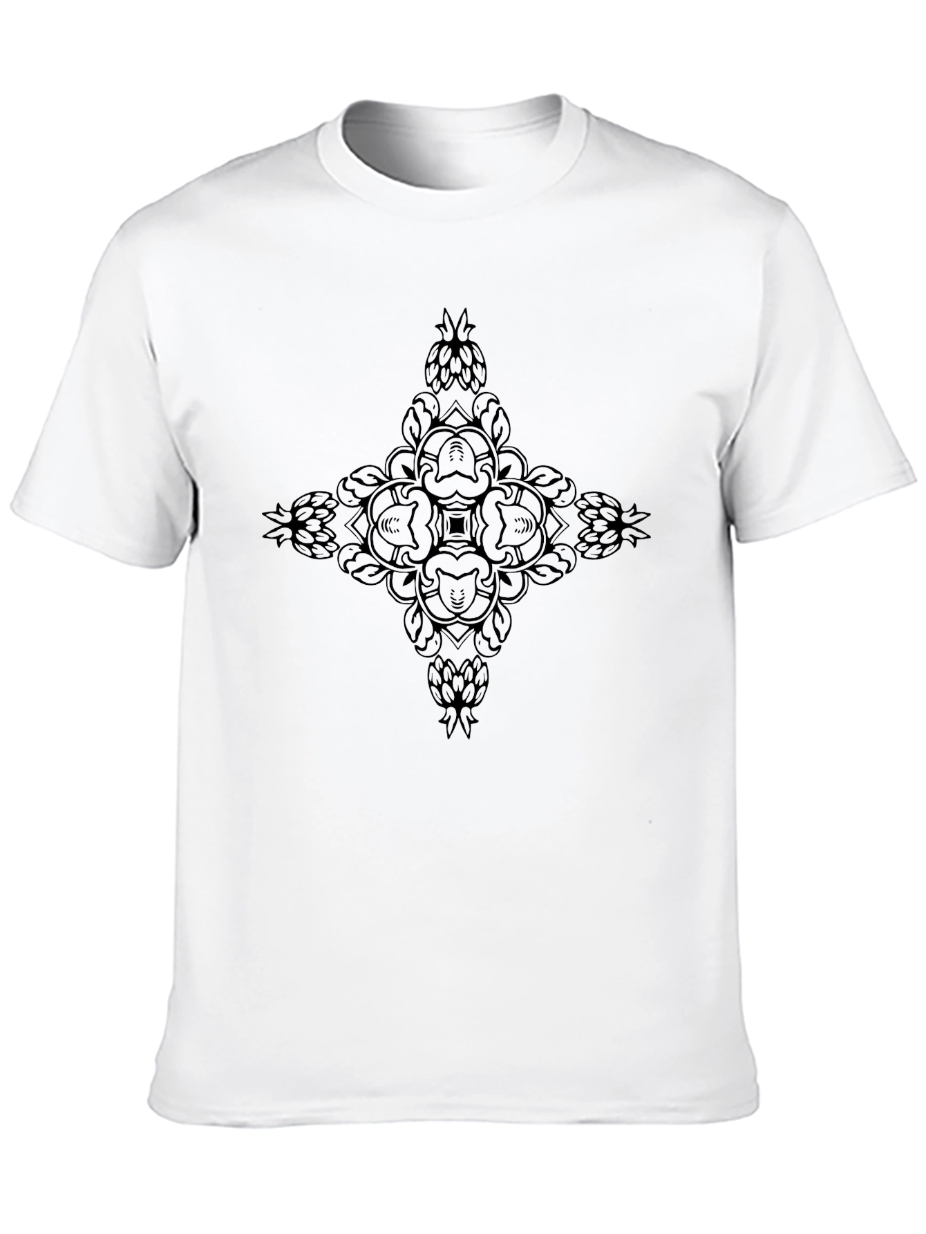 Black Mandala Graphic Tee - Stylish Mens T-Shirt