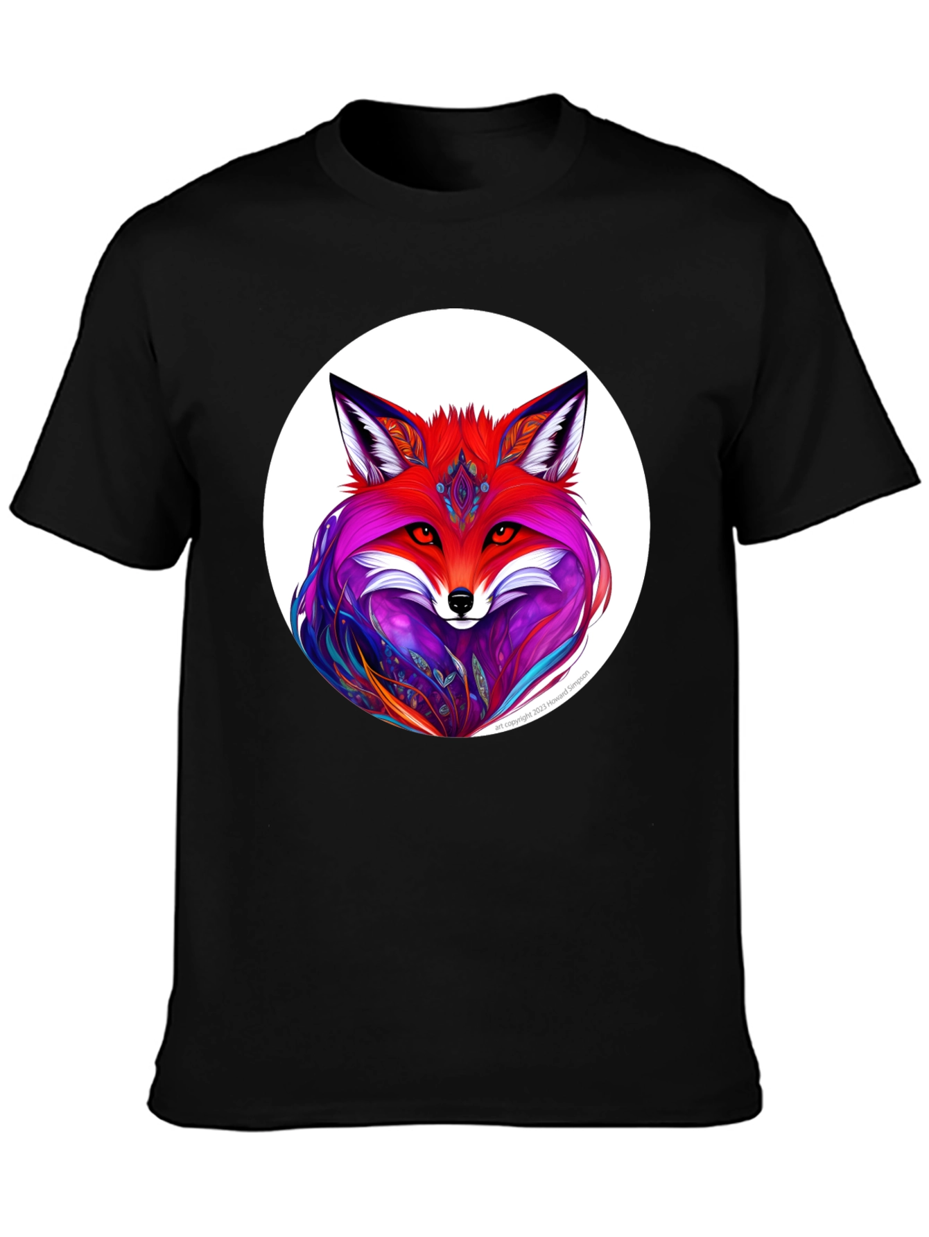 Vibrant Fox Graphic Tee - Unique Artistic Design